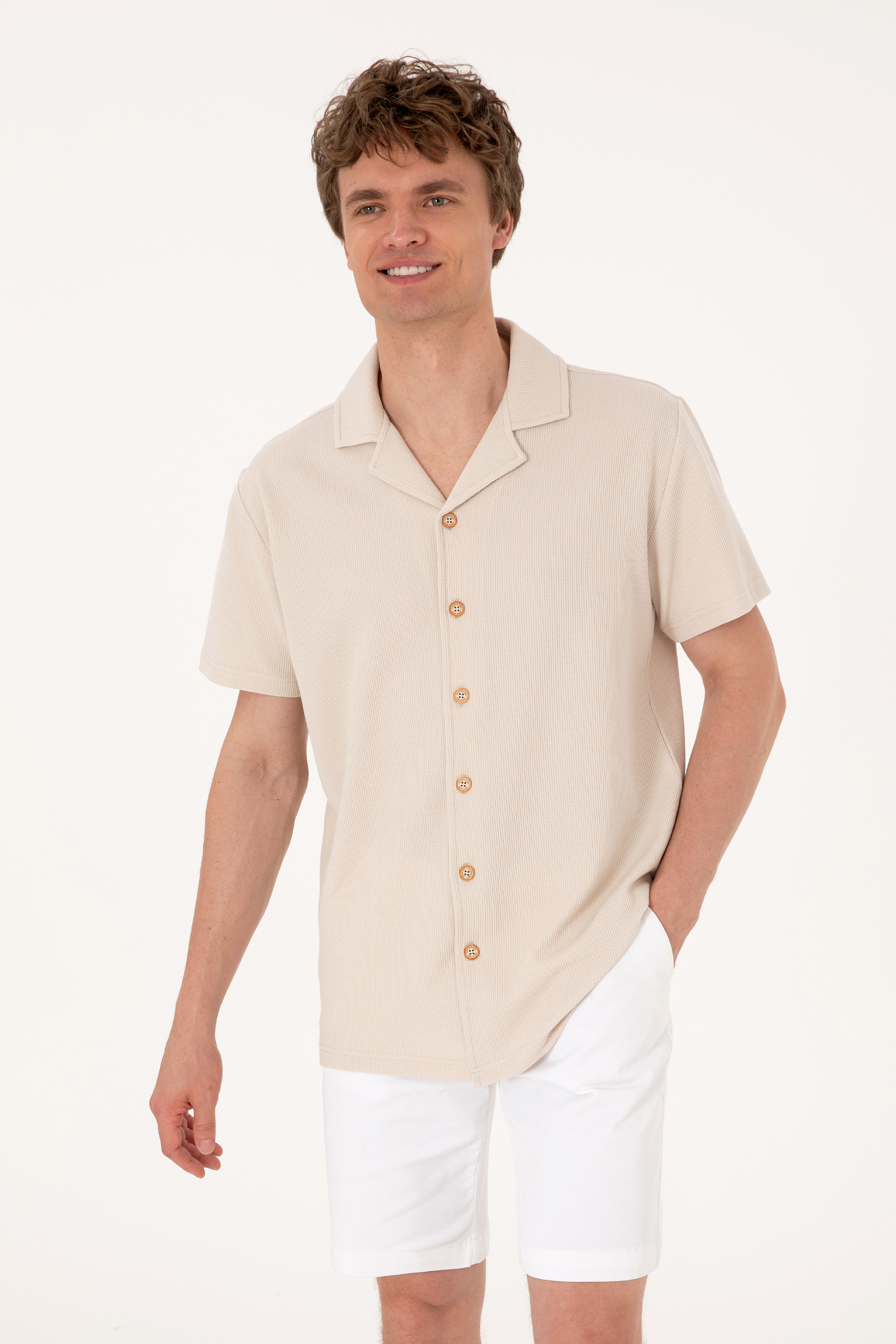 پیراهن خاکستری ریلکس مردانه یو اس پولو | US POLO ASSN