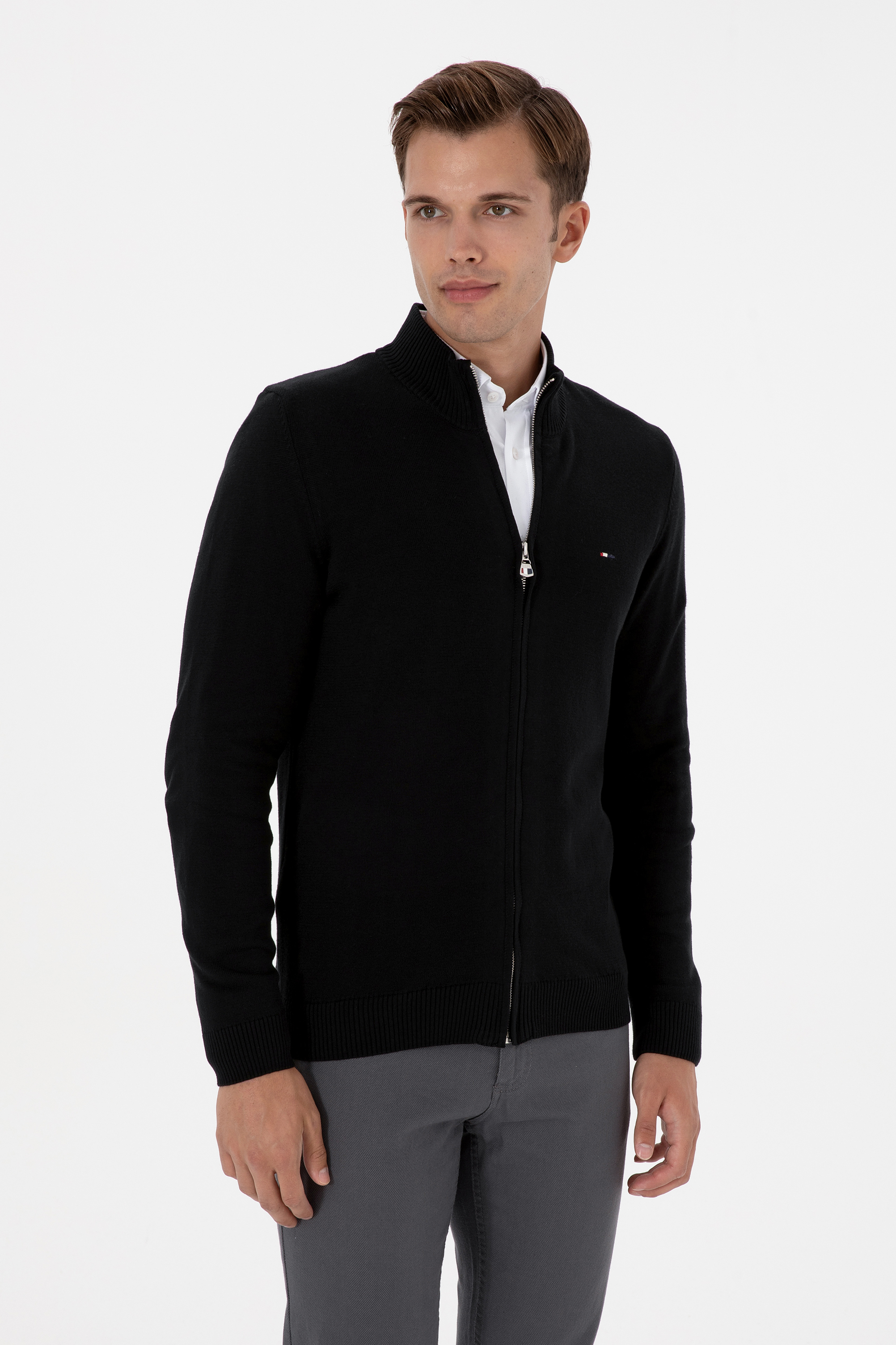 ژاکت سیاه اندامی مردانه یو اس پولو | US POLO ASSN
