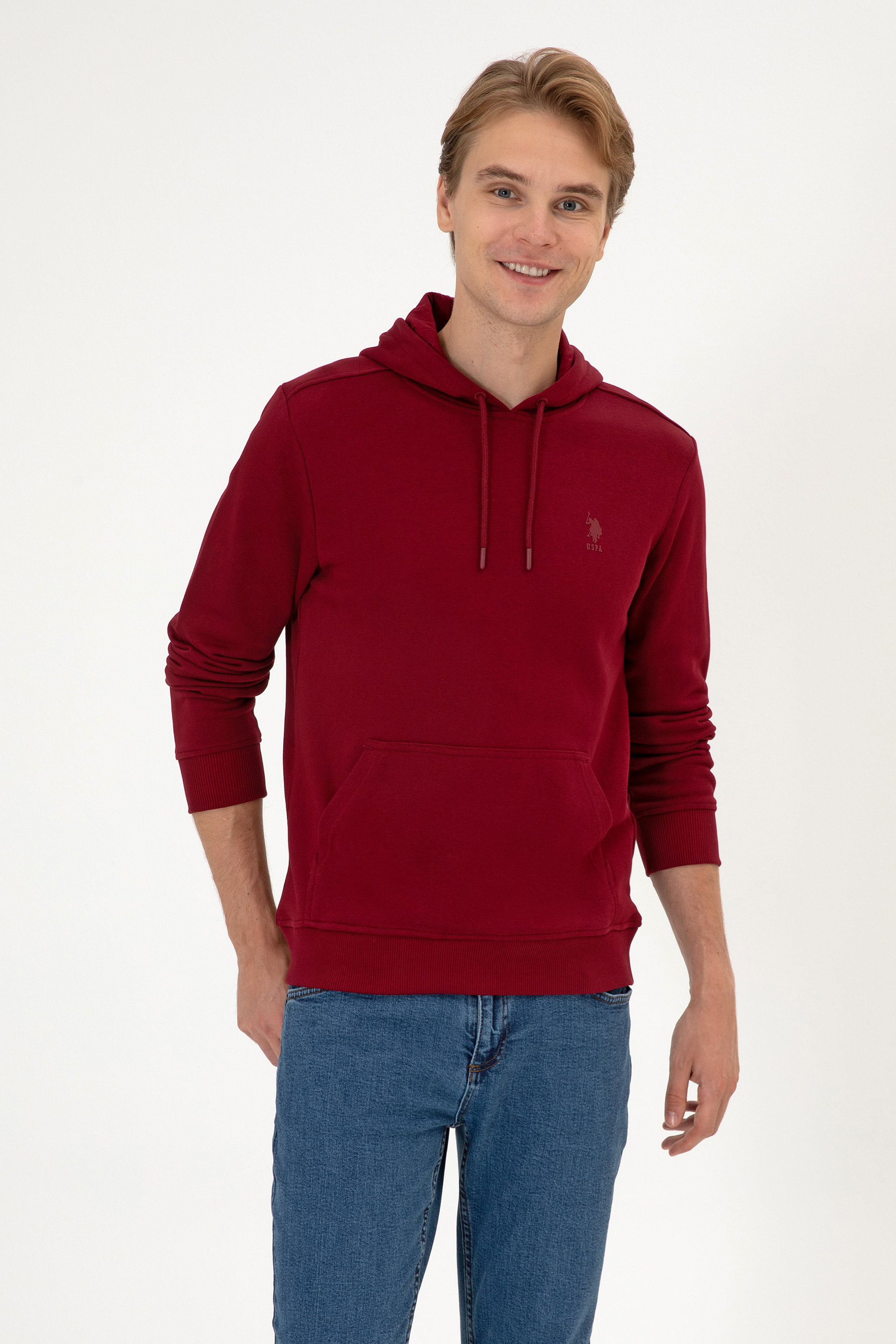 سویشرت بورگاندی رگولار مردانه یو اس پولو | US POLO ASSN
