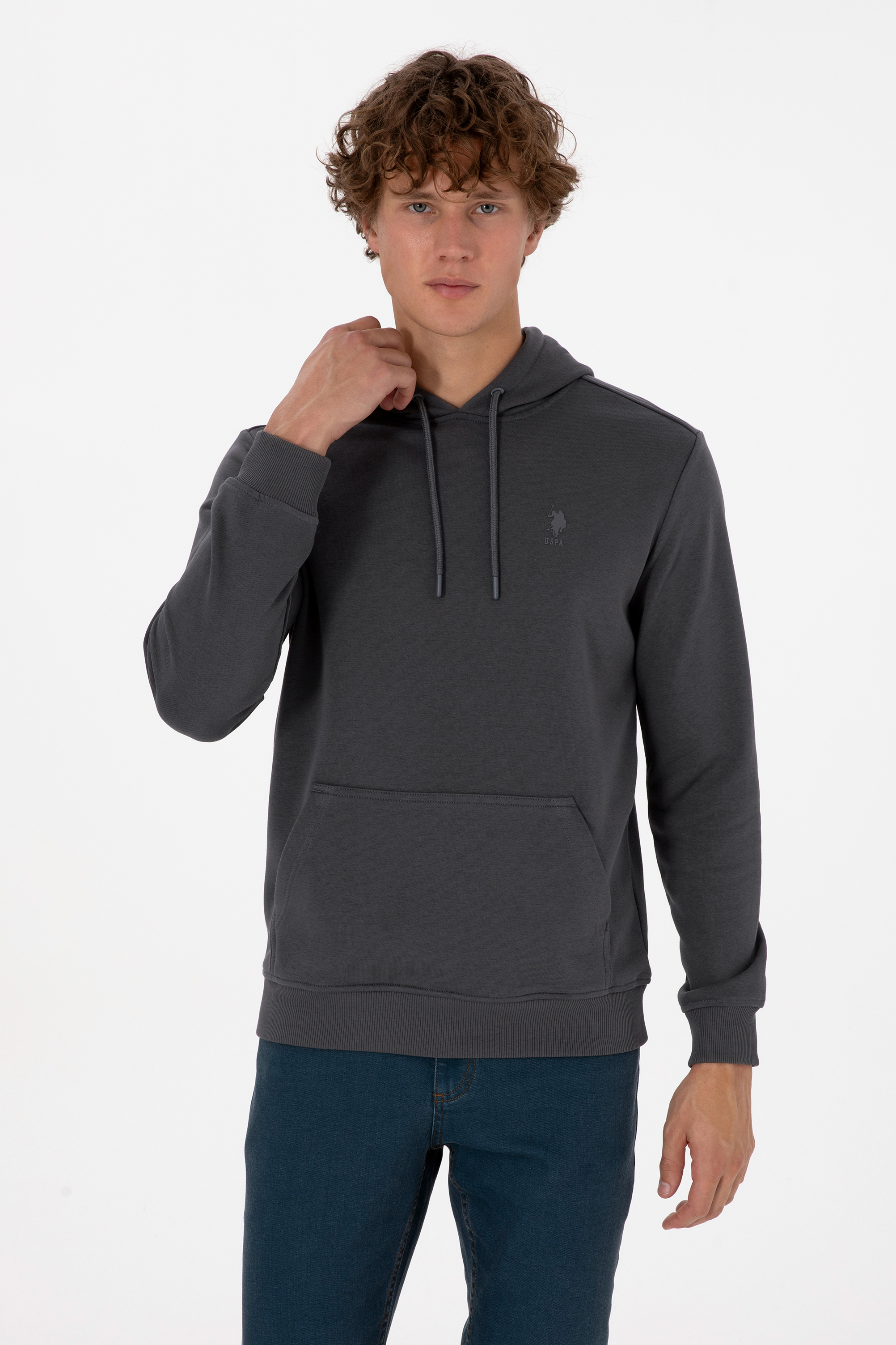 سویشرت خاکستری رگولار مردانه یو اس پولو | US POLO ASSN