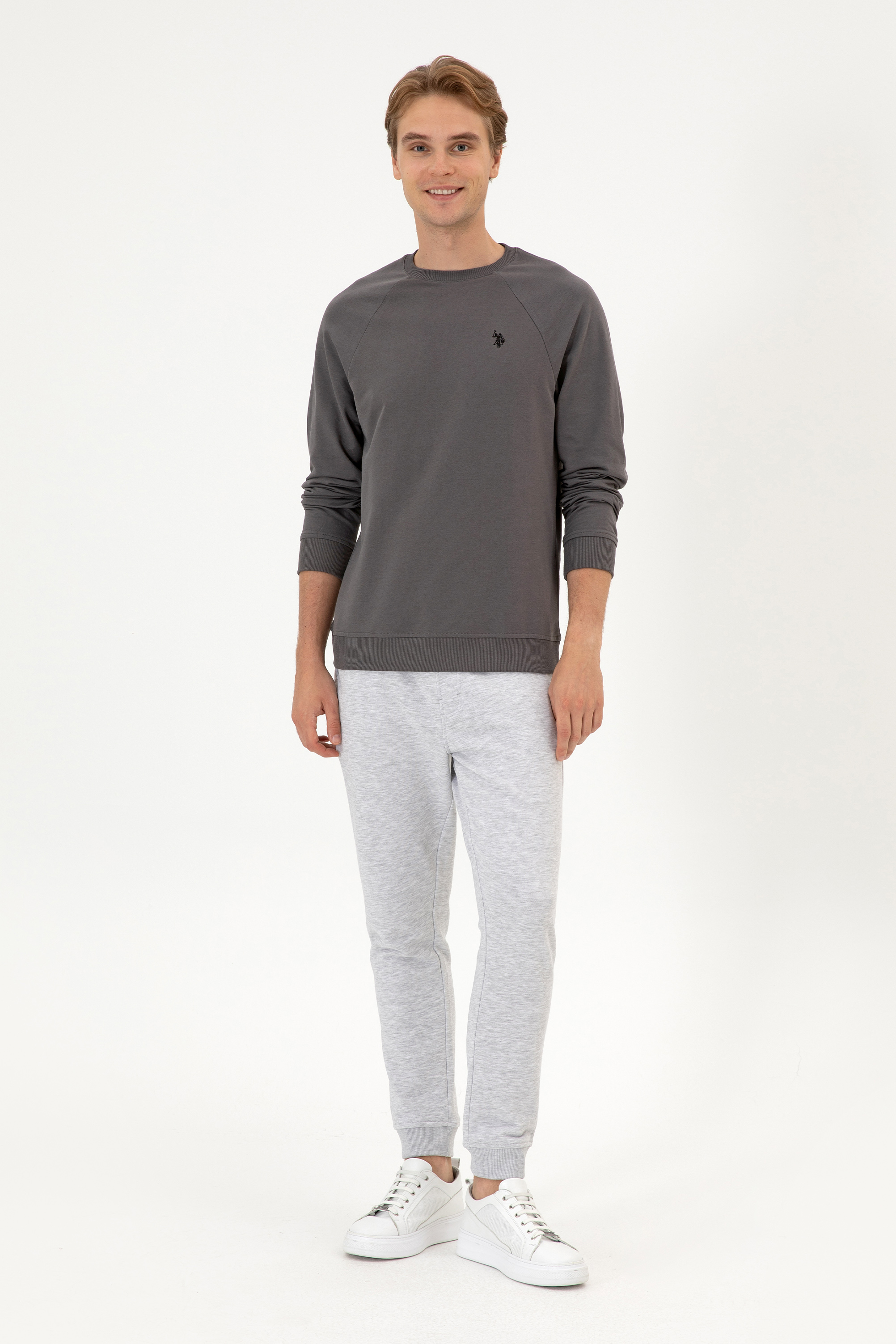 شلوار ورزشی خاکستری روشن اندامی مردانه یو اس پولو | US POLO ASSN