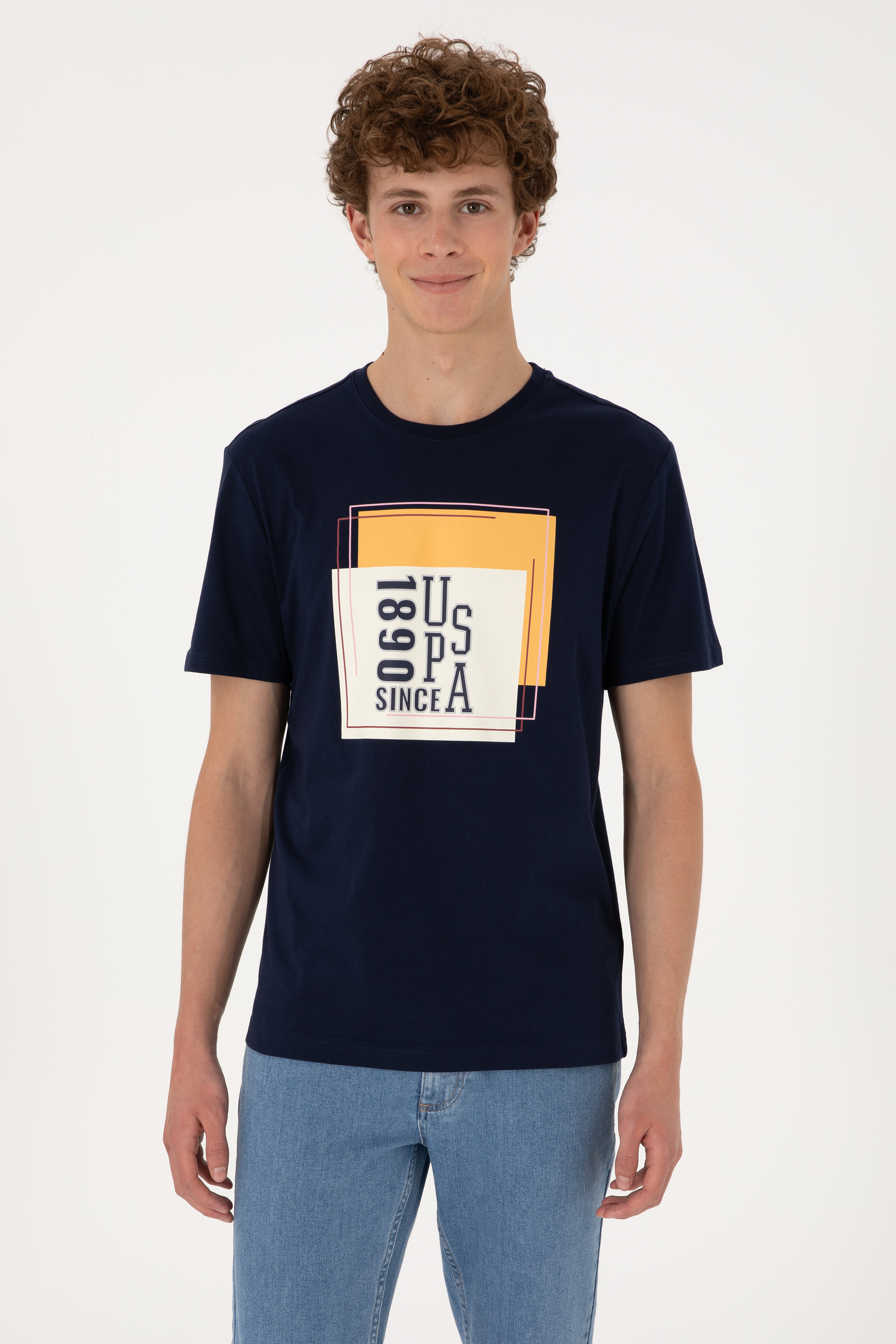 تی شرت یقه گرد لاجورد رگولار مردانه یو اس پولو | US POLO ASSN