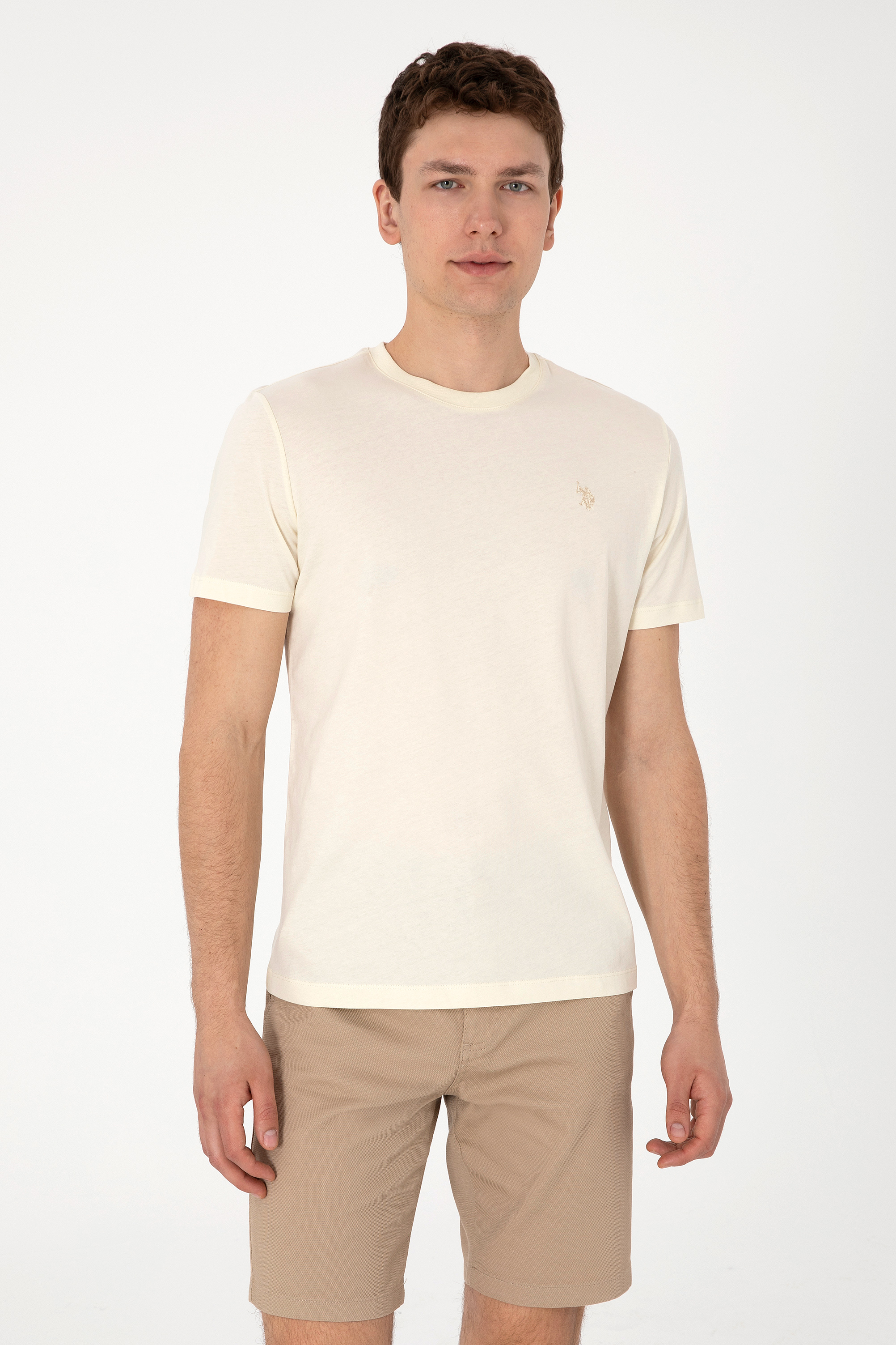 تی شرت سفید رگولار مردانه یو اس پولو | US POLO ASSN