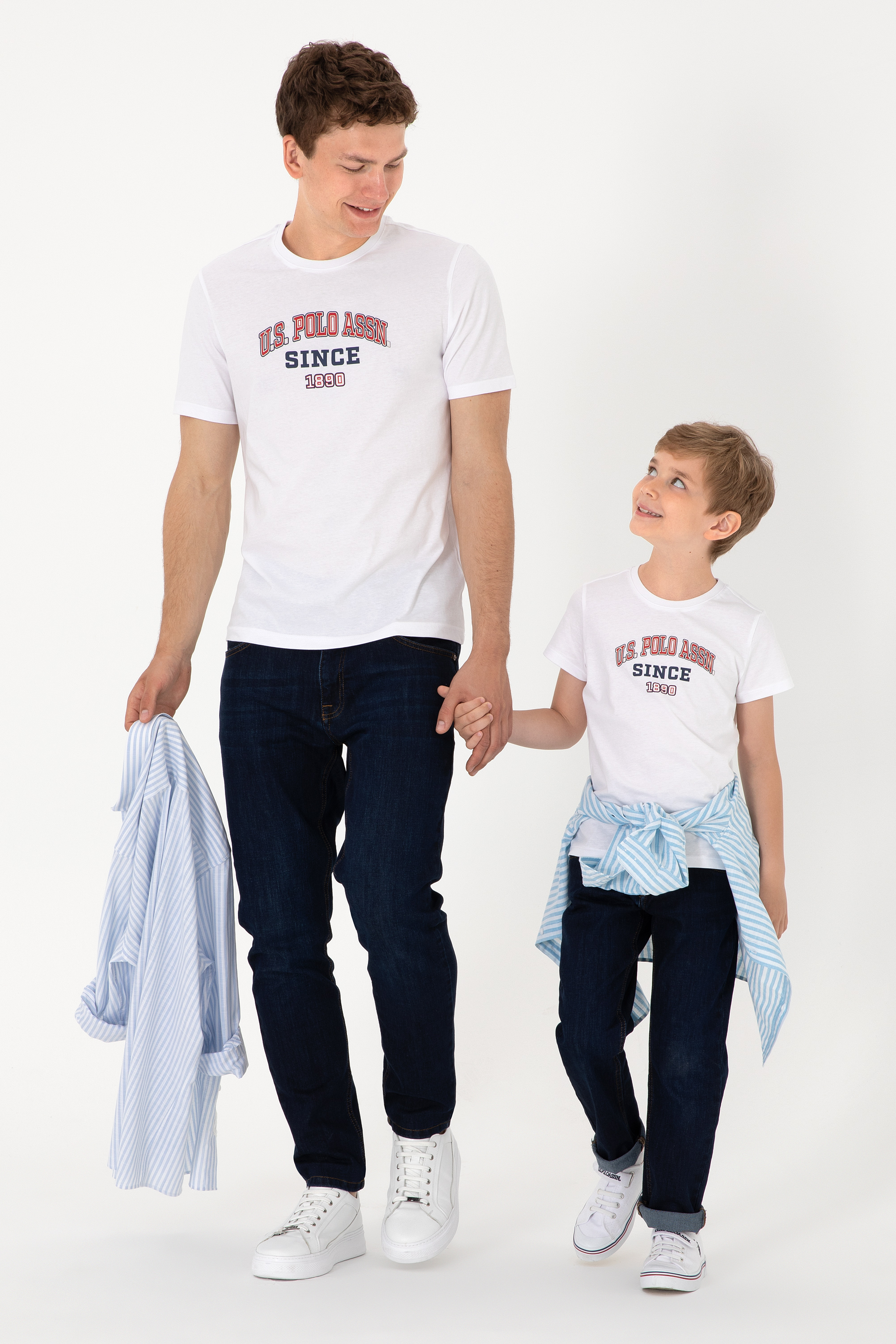 تی شرت یقه گرد سفید رگولار مردانه یو اس پولو | US POLO ASSN