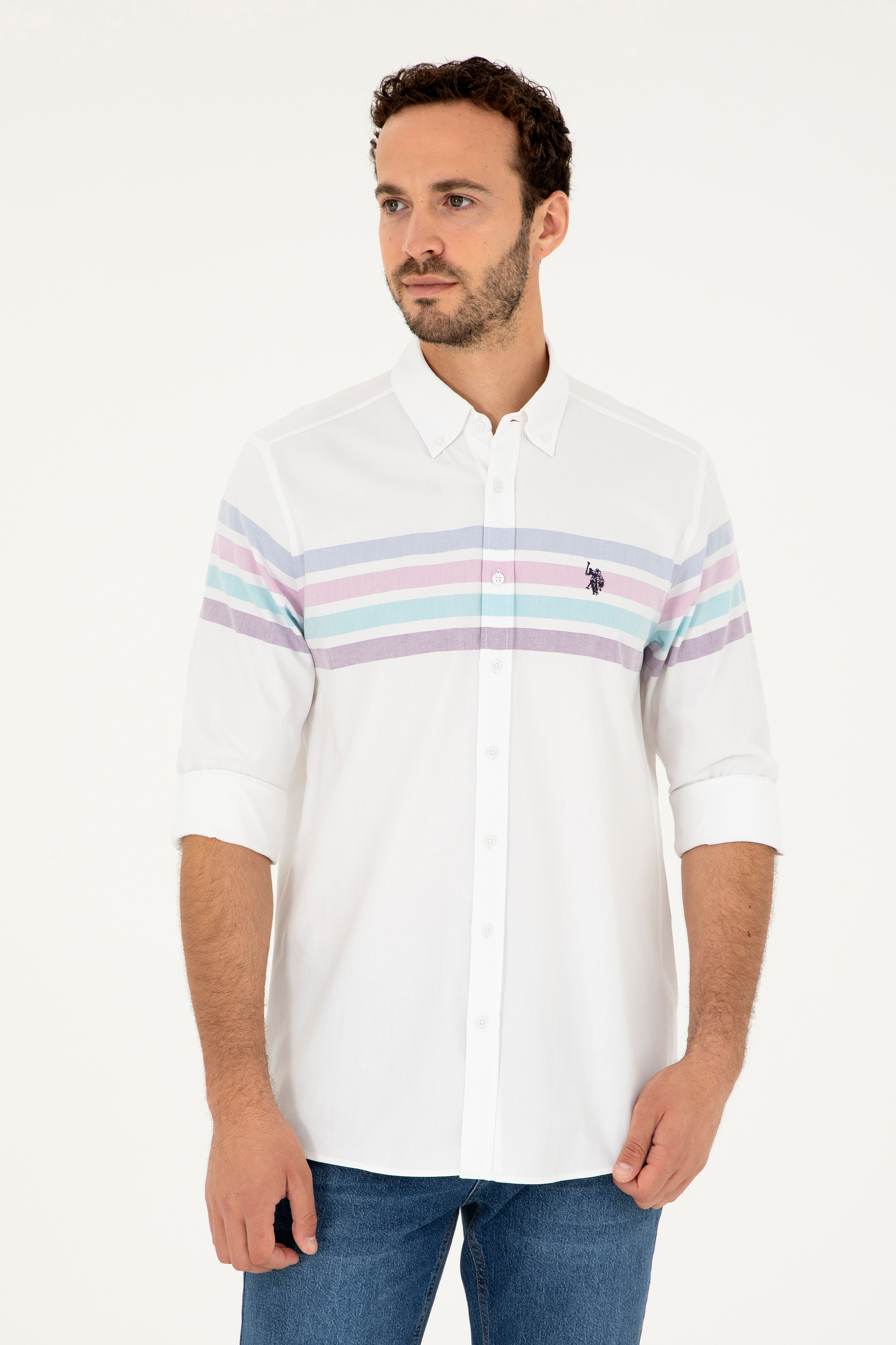 پیراهن نعناعی رگولار مردانه یو اس پولو | US POLO ASSN