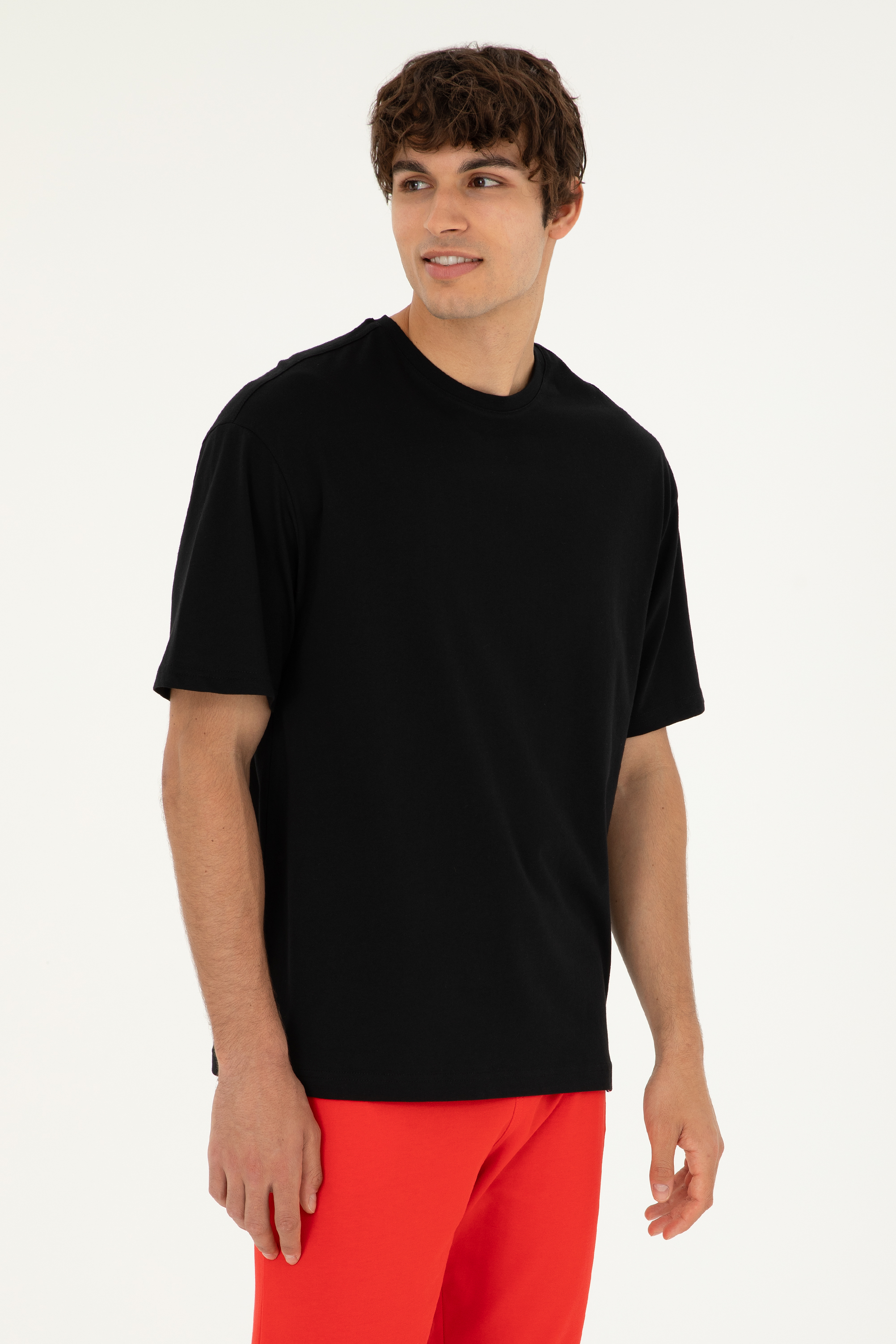 تی شرت یقه گرد سیاه ریلکس آستین کوتاه مردانه یو اس پولو | US POLO ASSN