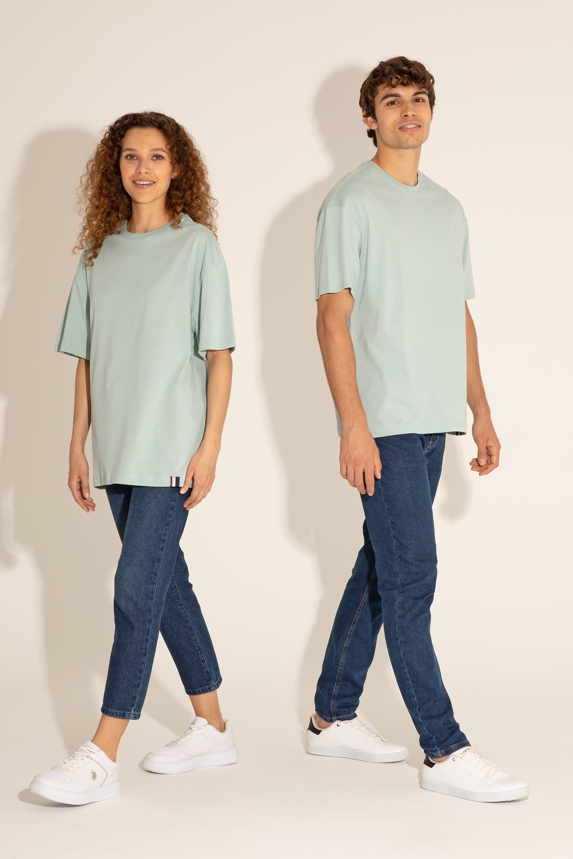تی شرت یقه گرد سبزآبی ریلکس آستین کوتاه مردانه یو اس پولو | US POLO ASSN