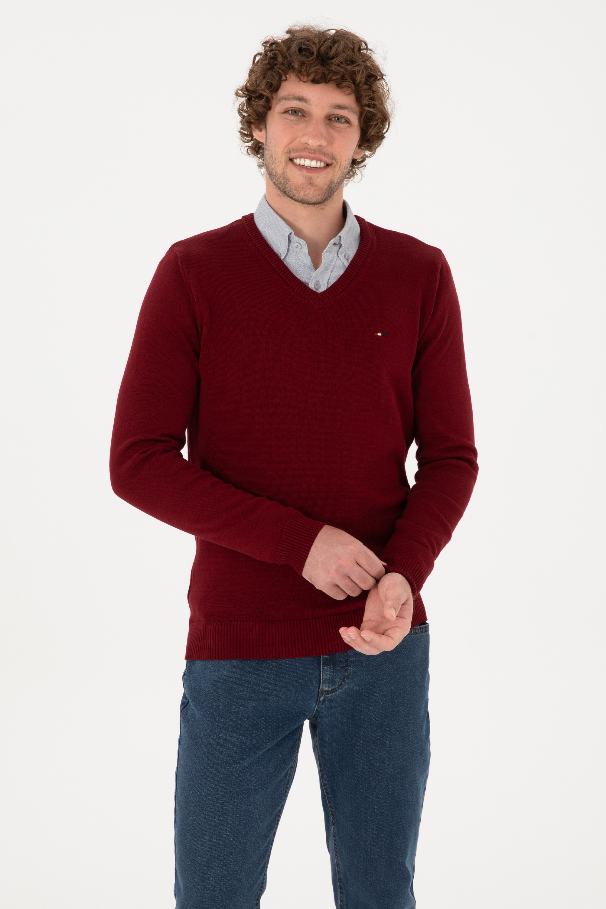 بافت بیسیک بورگاندی اندامی مردانه یو اس پولو | US POLO ASSN