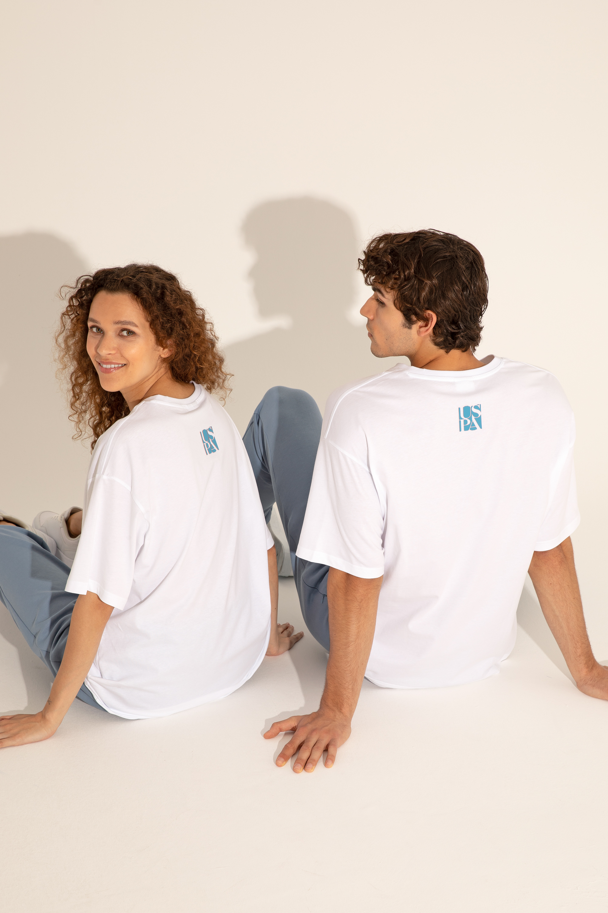تی شرت یقه گرد سفید ریلکس آستین کوتاه مردانه یو اس پولو | US POLO ASSN