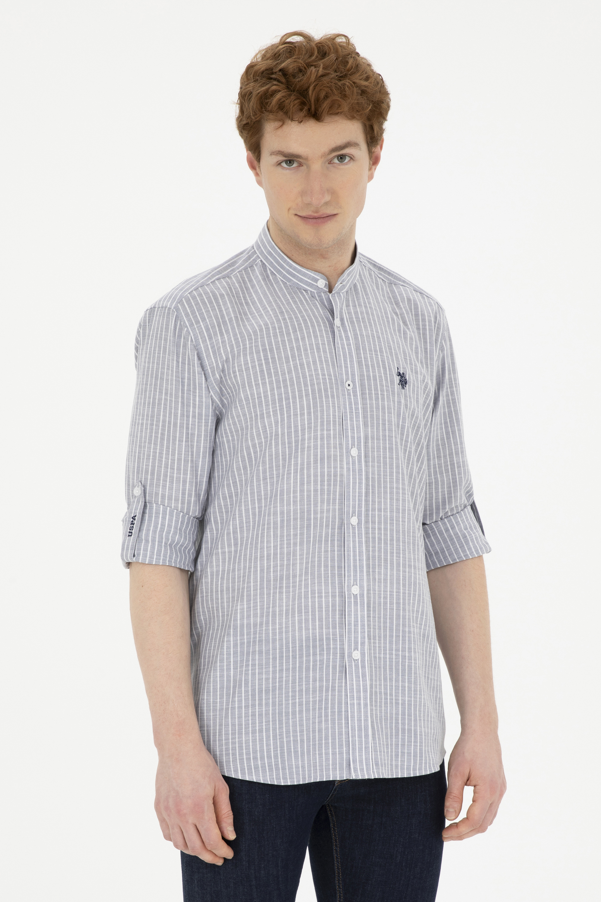 پیراهن خاکستری رگولار مردانه یو اس پولو | US POLO ASSN