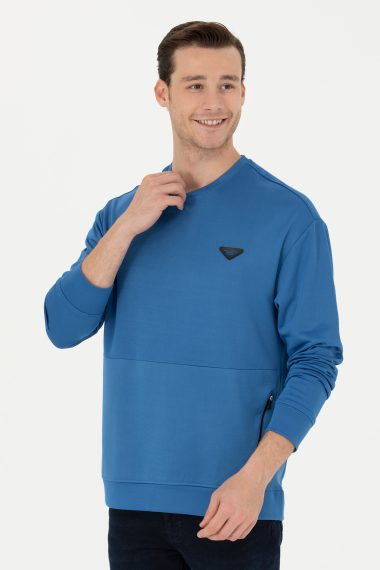 سویشرت یقه گرد آبی  ریلکس  مردانه یو اس پولو | US POLO ASSN