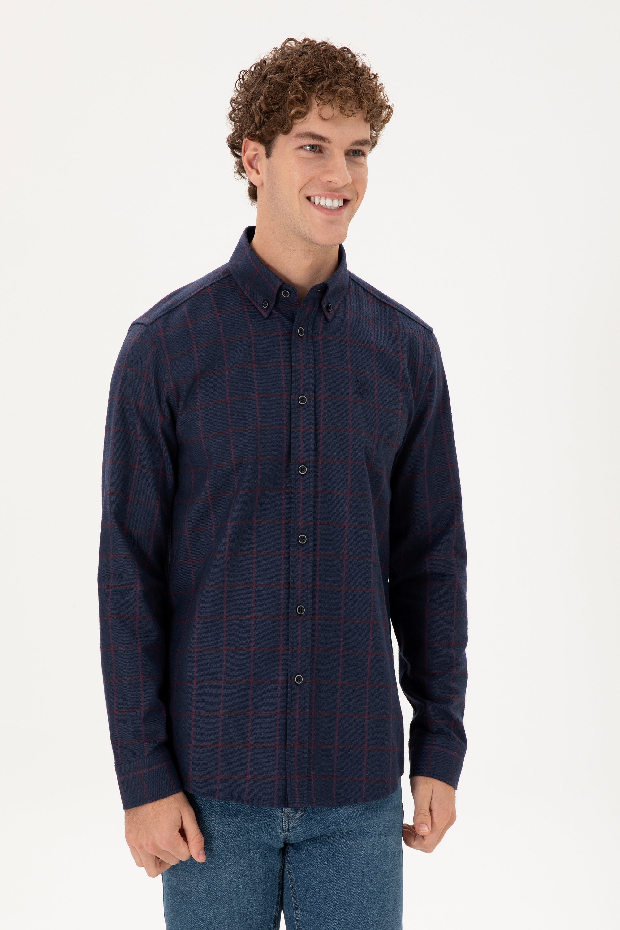 پیراهن لاجورد رگولار مردانه یو اس پولو | US POLO ASSN