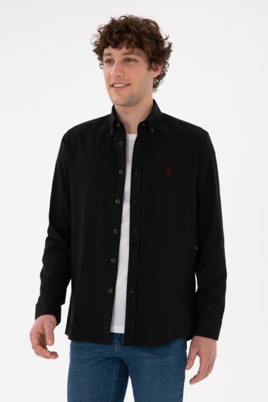 پیراهن  سیاه  اندامی  مردانه یو اس پولو | US POLO ASSN