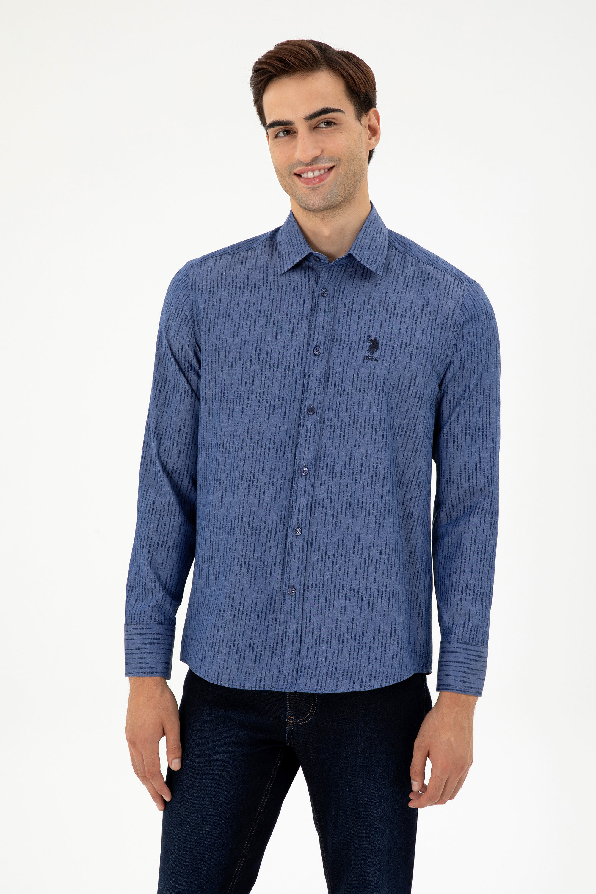 پیراهن لاجورد رگولار مردانه یو اس پولو | US POLO ASSN