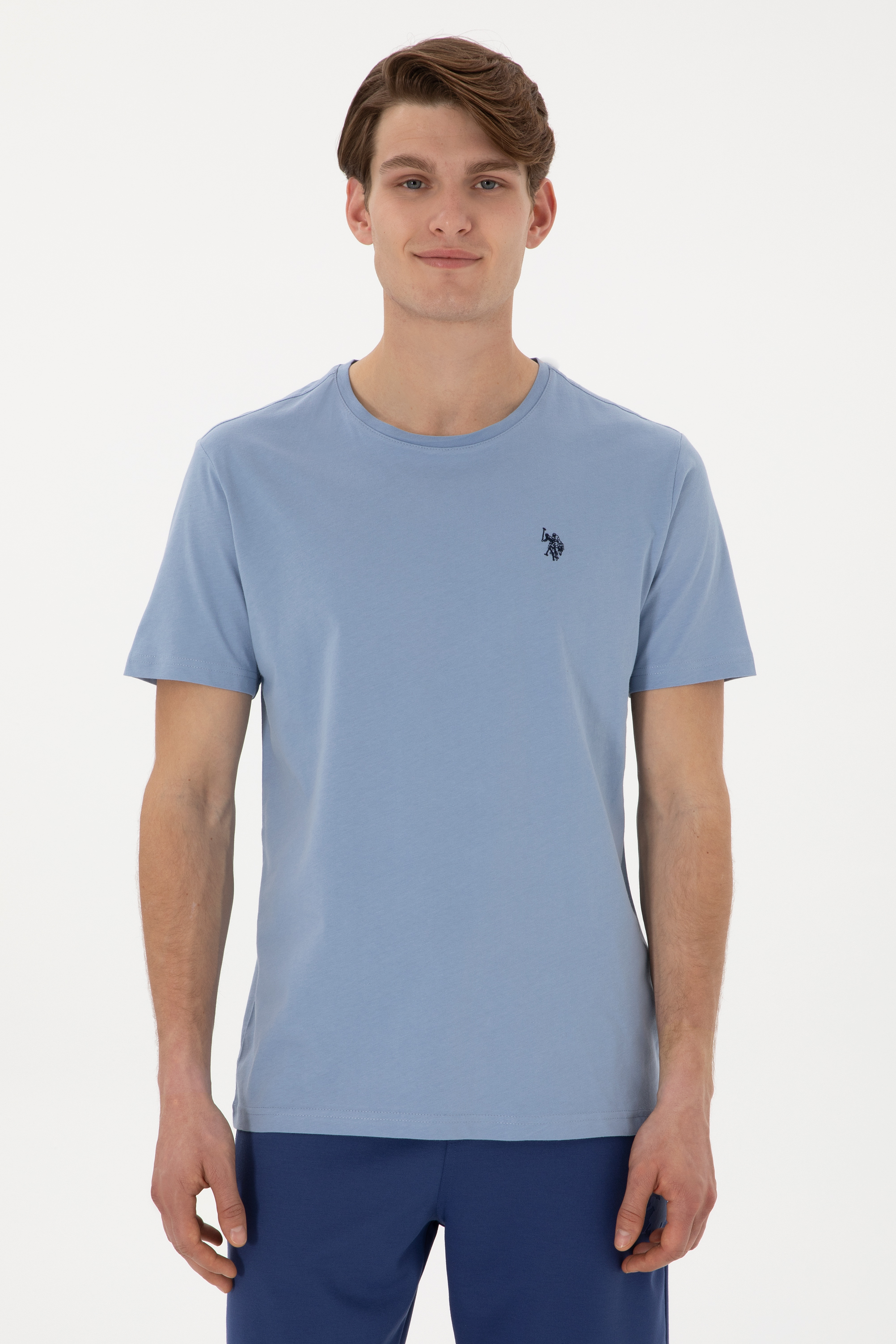 تی شرت بیسیک یقه گرد آبی رگولار آستین کوتاه مردانه یو اس پولو | US POLO ASSN