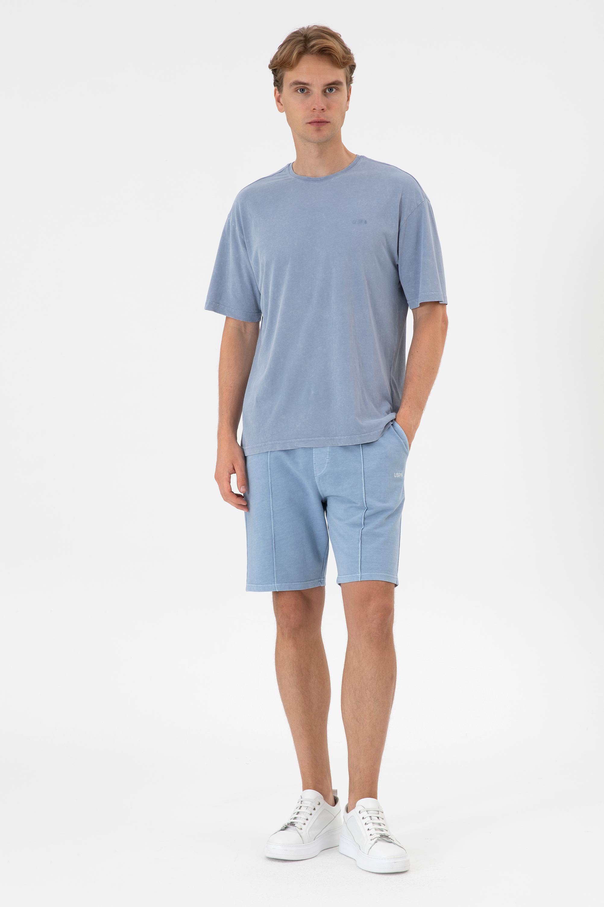 شلوارک آبی رگولار مردانه یو اس پولو | US POLO ASSN
