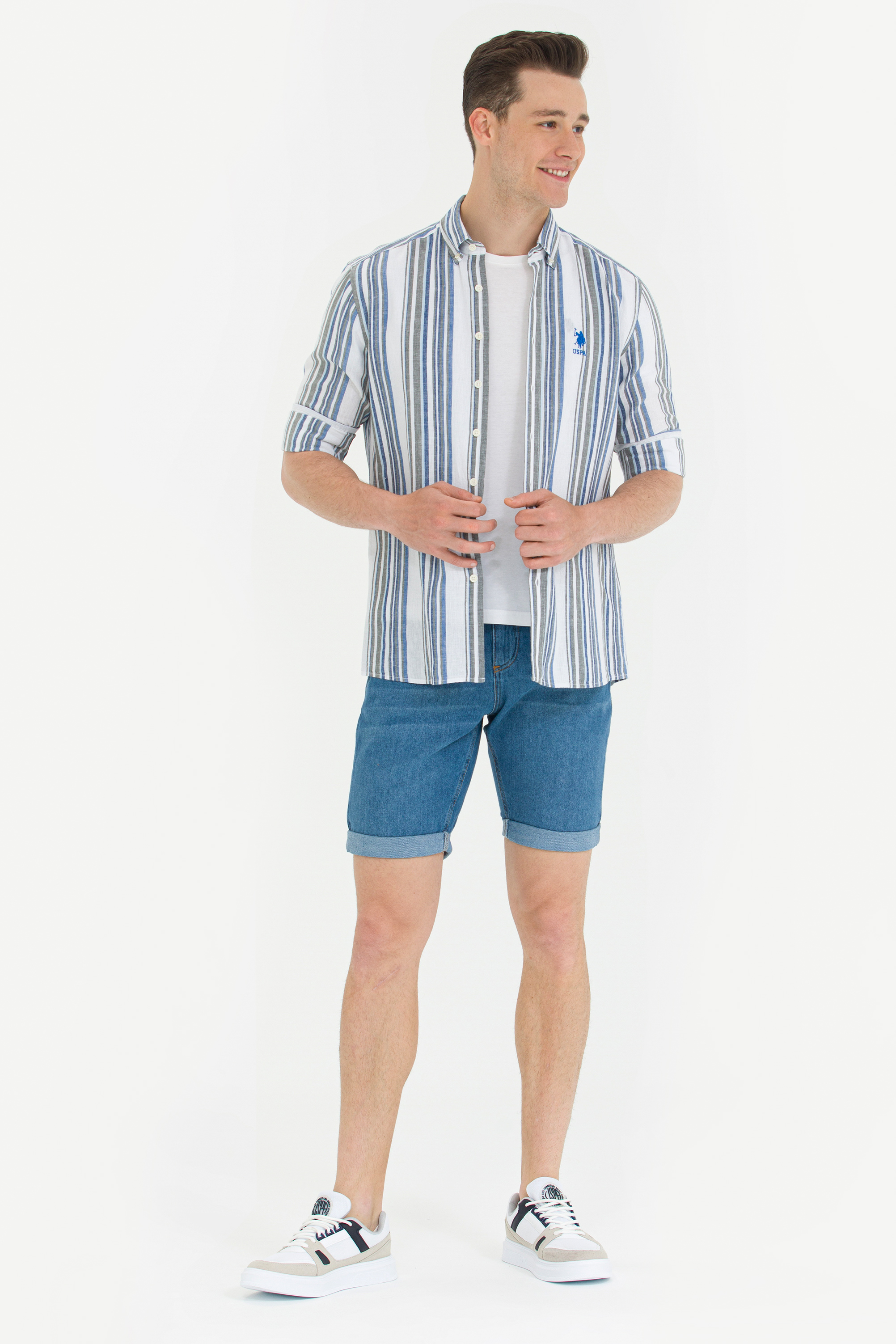 شلوارک جین آبی رگولار مردانه یو اس پولو | US POLO ASSN