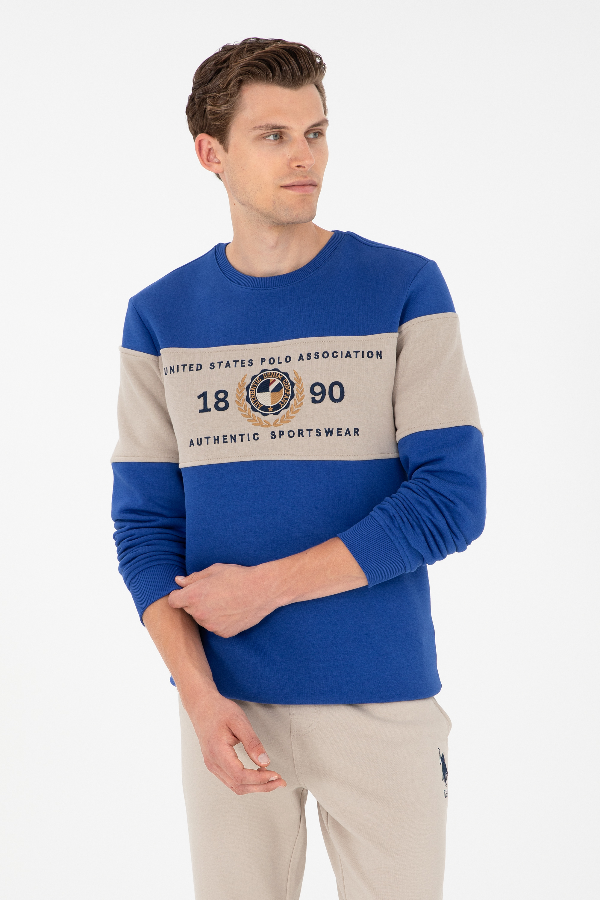 سویشرت آبی رگولار مردانه یو اس پولو | US POLO ASSN