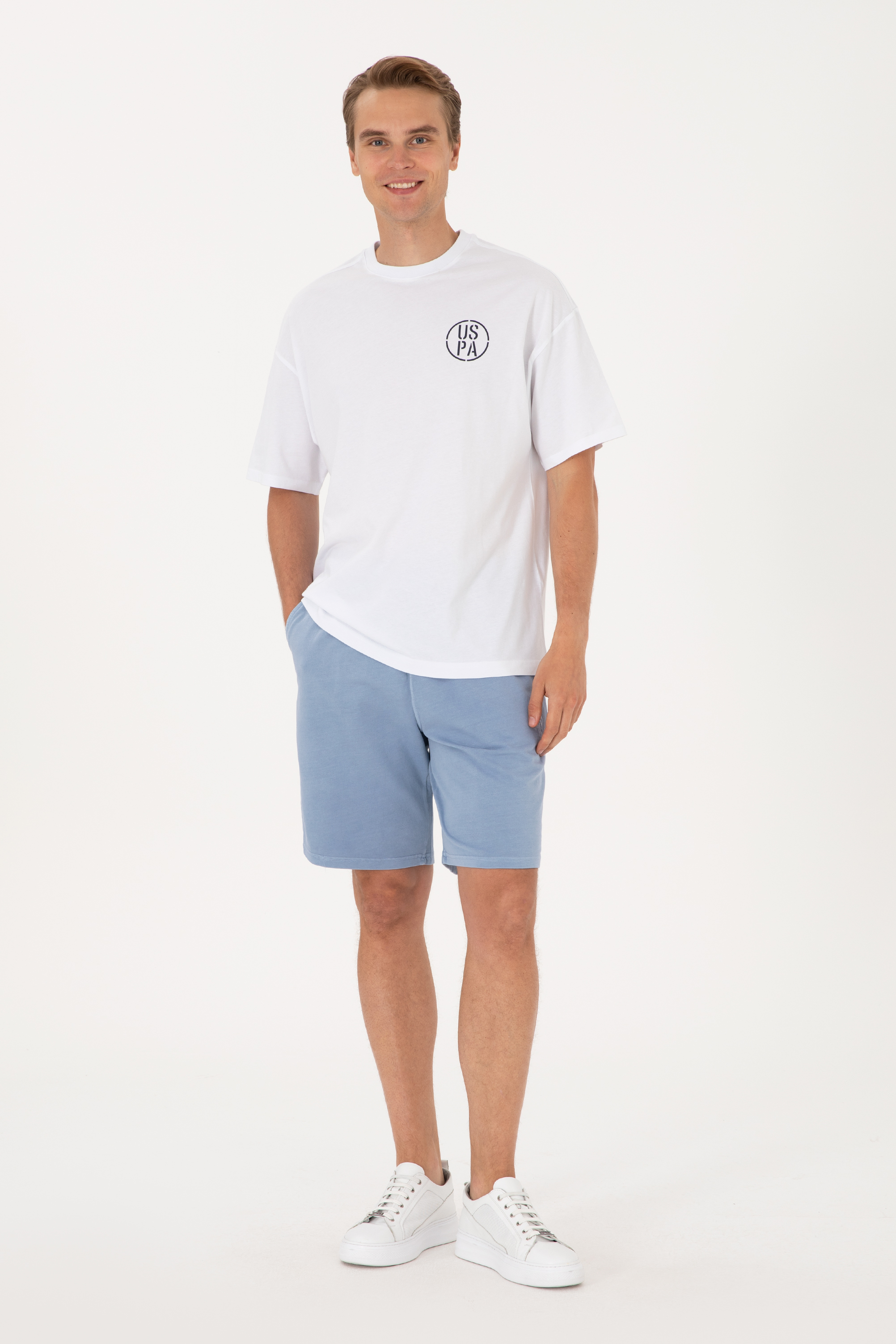 شلوارک آبی ریلکس مردانه یو اس پولو | US POLO ASSN