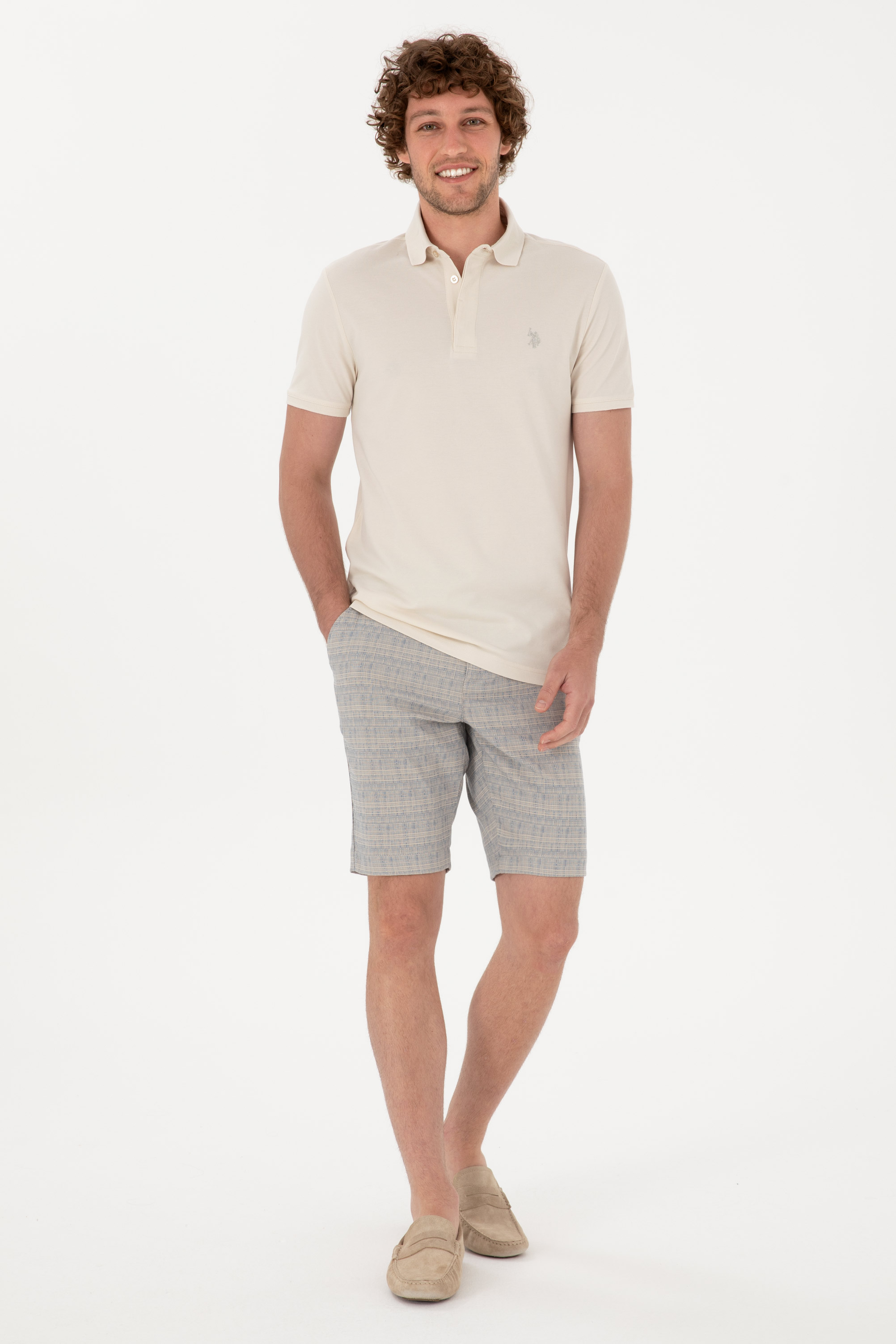 شلوارک آبی رگولار مردانه یو اس پولو | US POLO ASSN