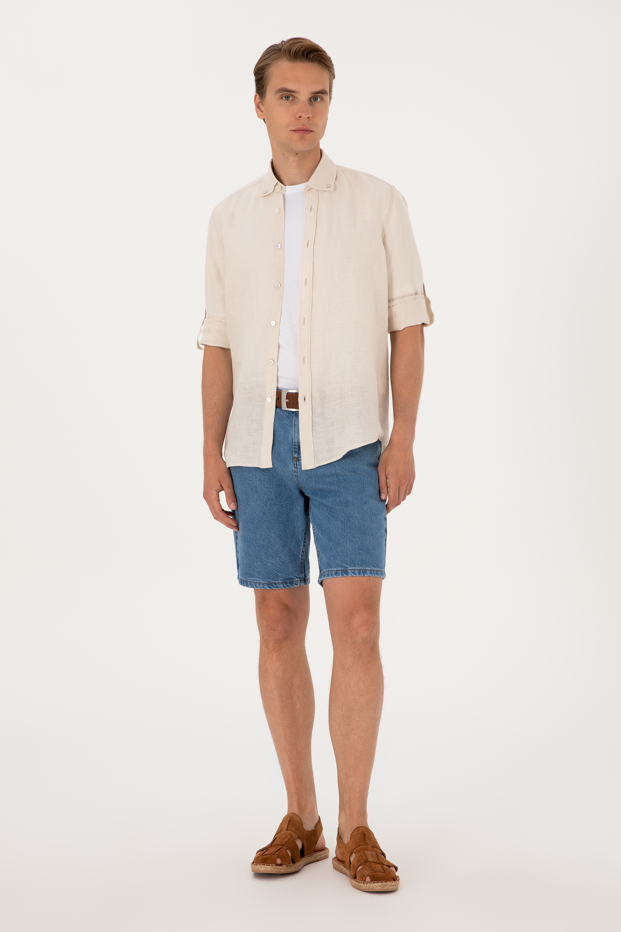 شلوارک جین آبی رگولار مردانه یو اس پولو | US POLO ASSN