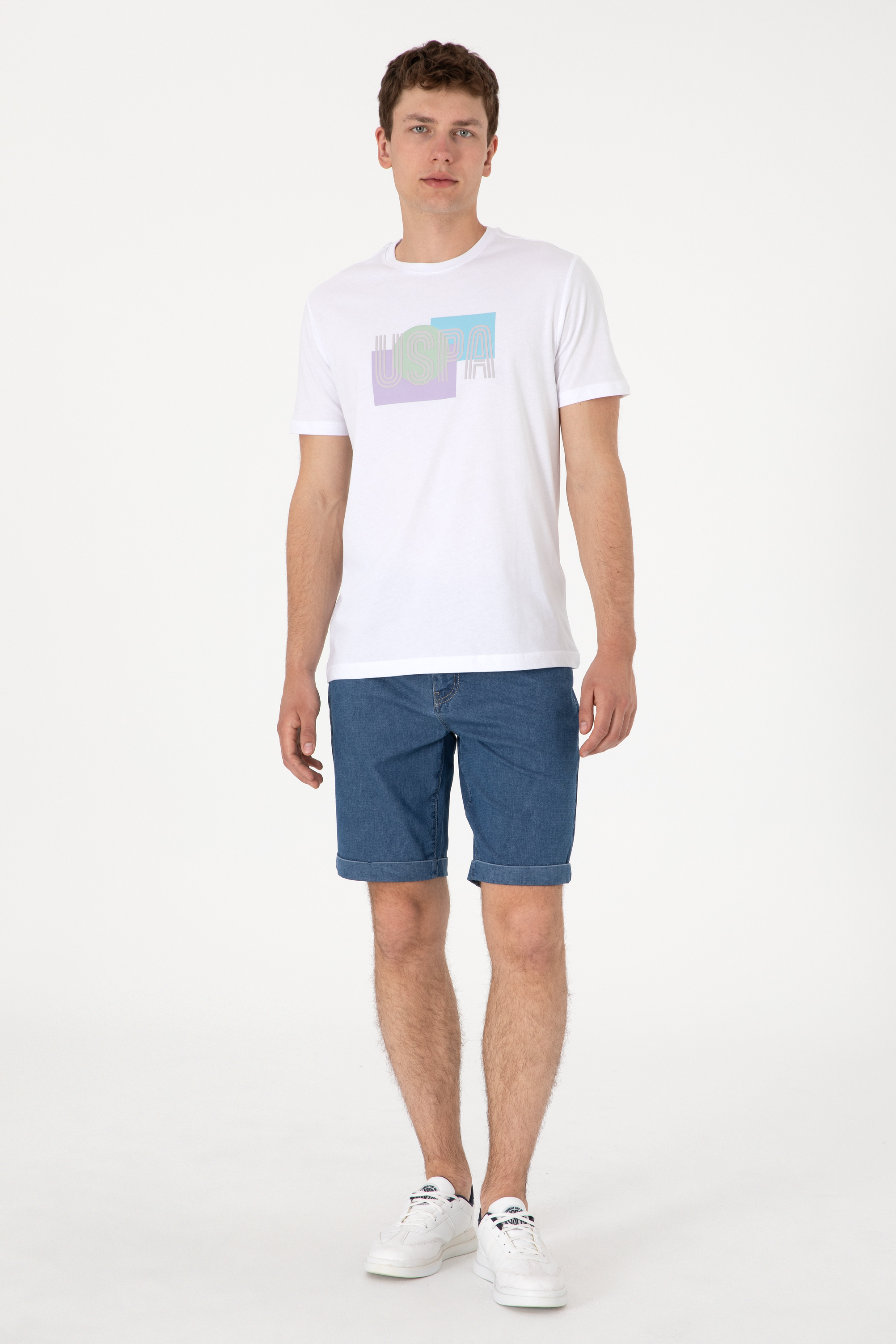 شلوارک جین آبی رگولار مردانه یو اس پولو | US POLO ASSN