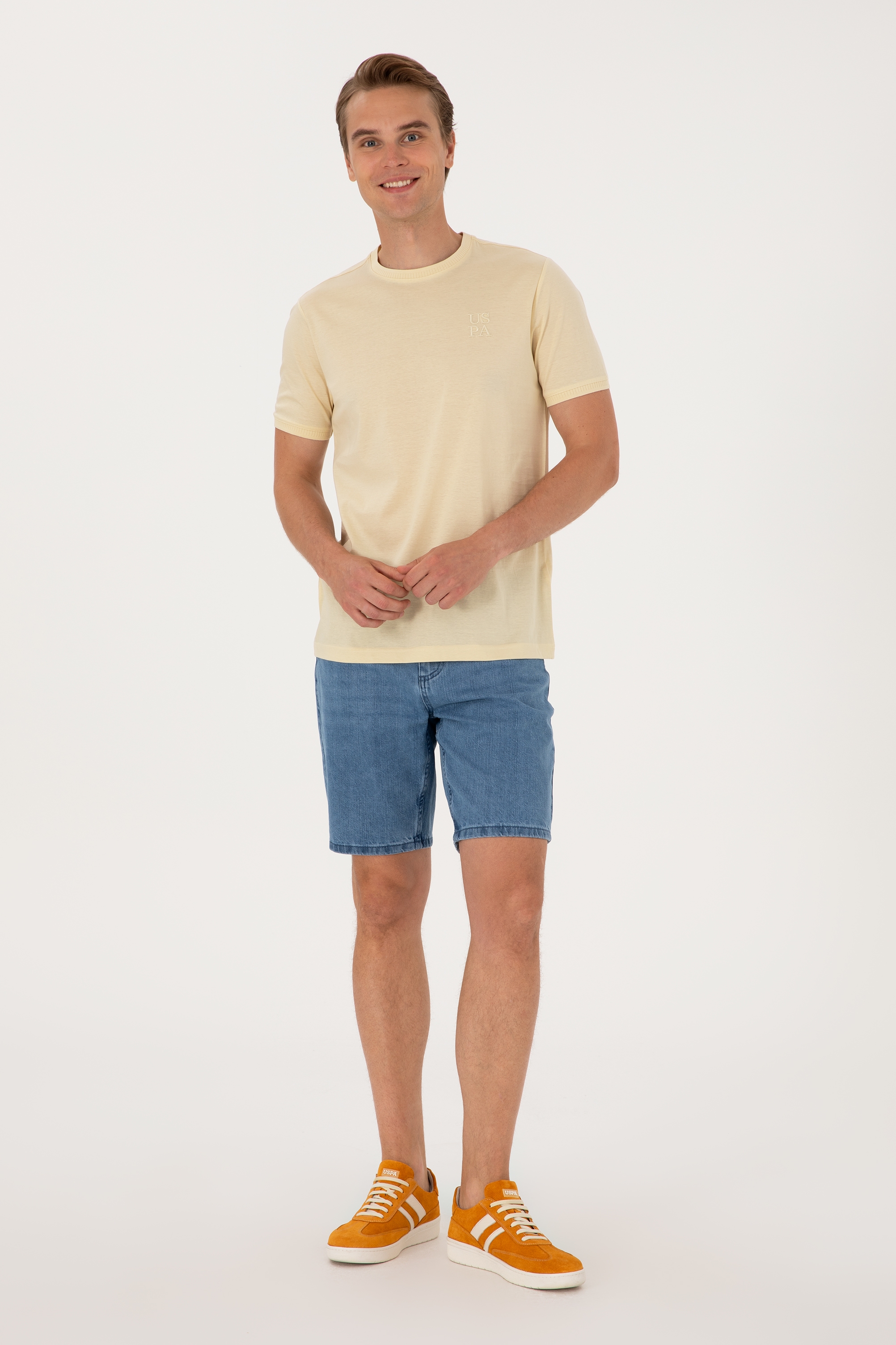 شلوارک جین آبی ریلکس مردانه یو اس پولو | US POLO ASSN