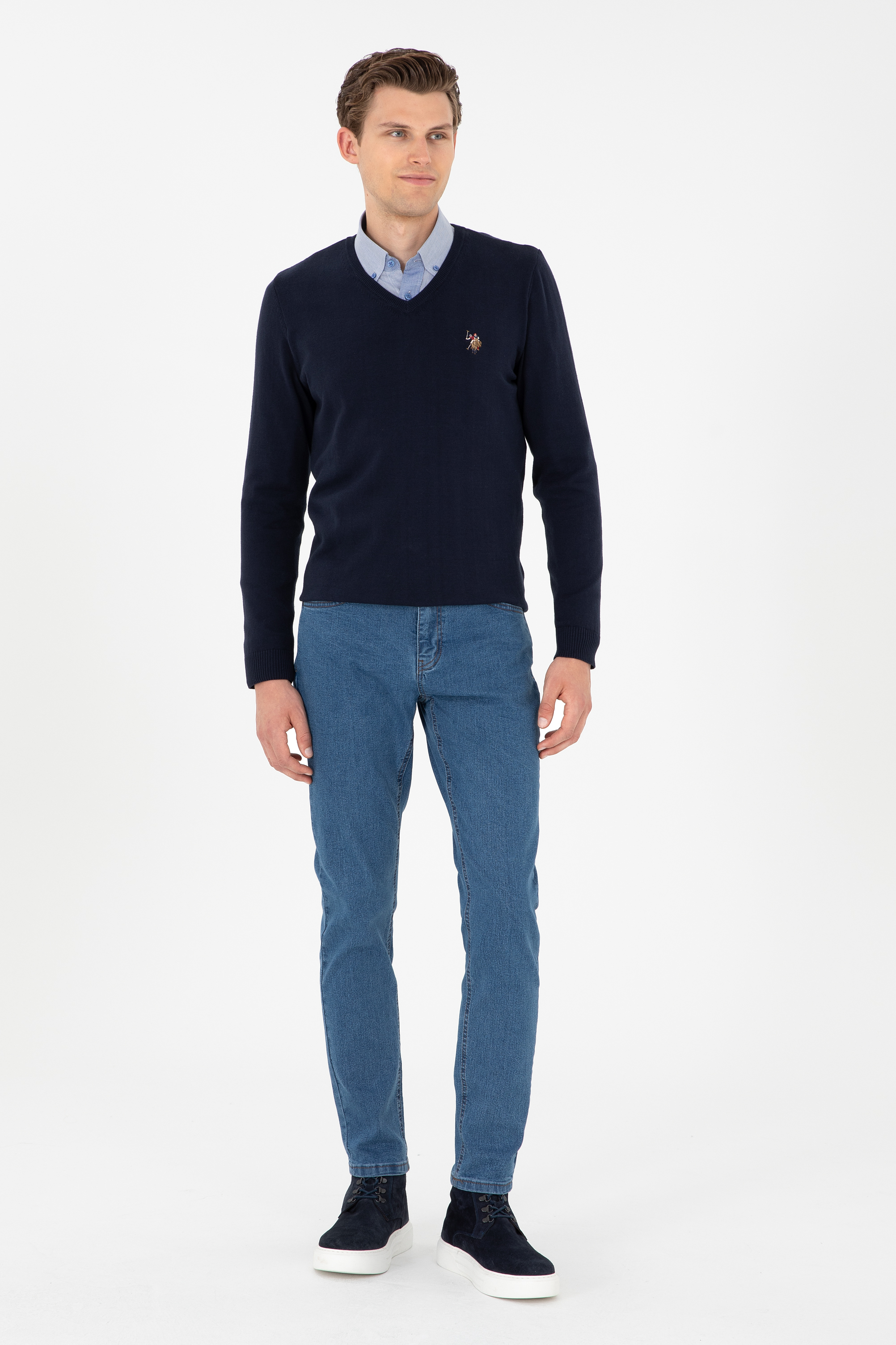 شلوار جین آبی اندامی مردانه یو اس پولو | US POLO ASSN