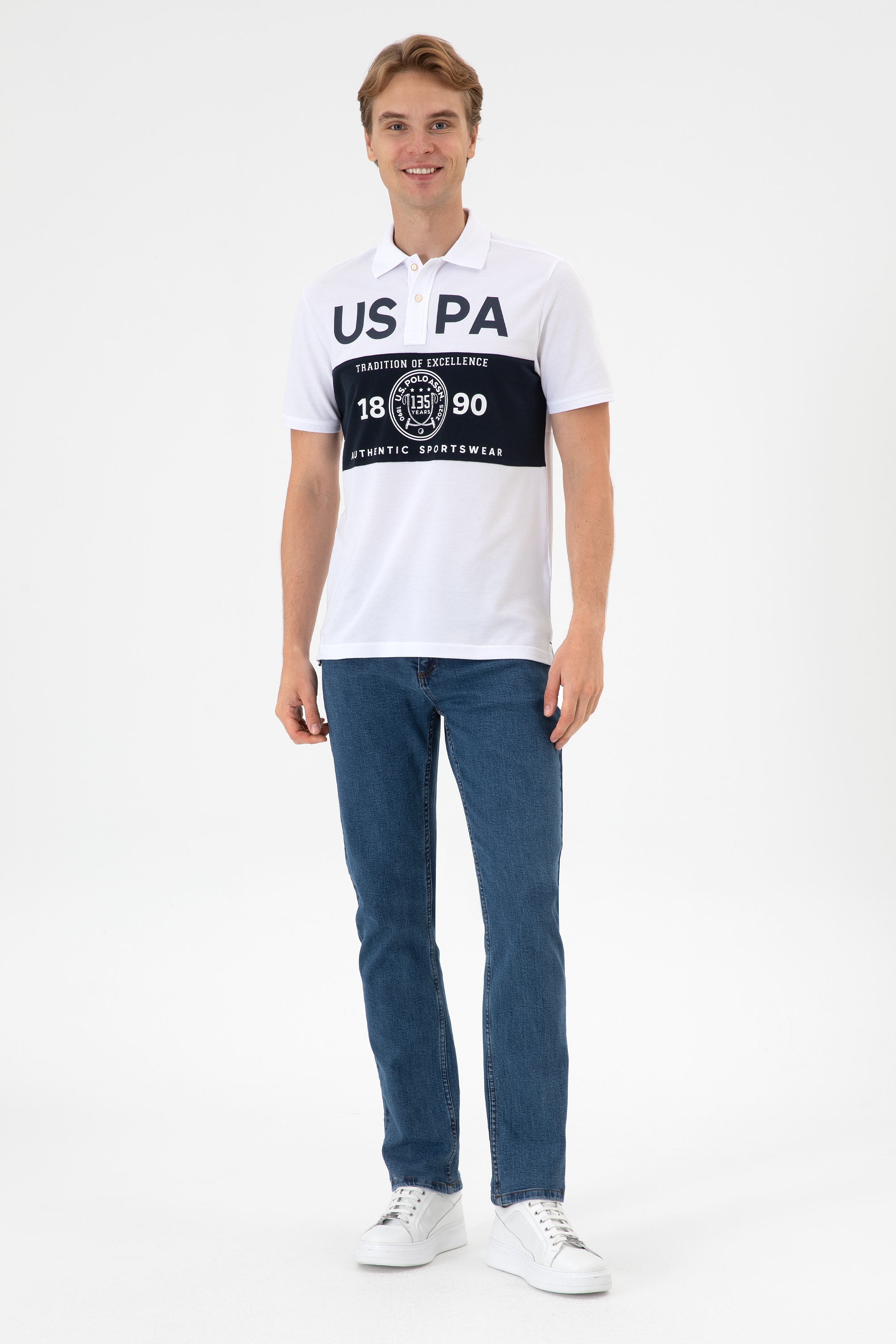 شلوار جین آبی راسته مردانه یو اس پولو | US POLO ASSN