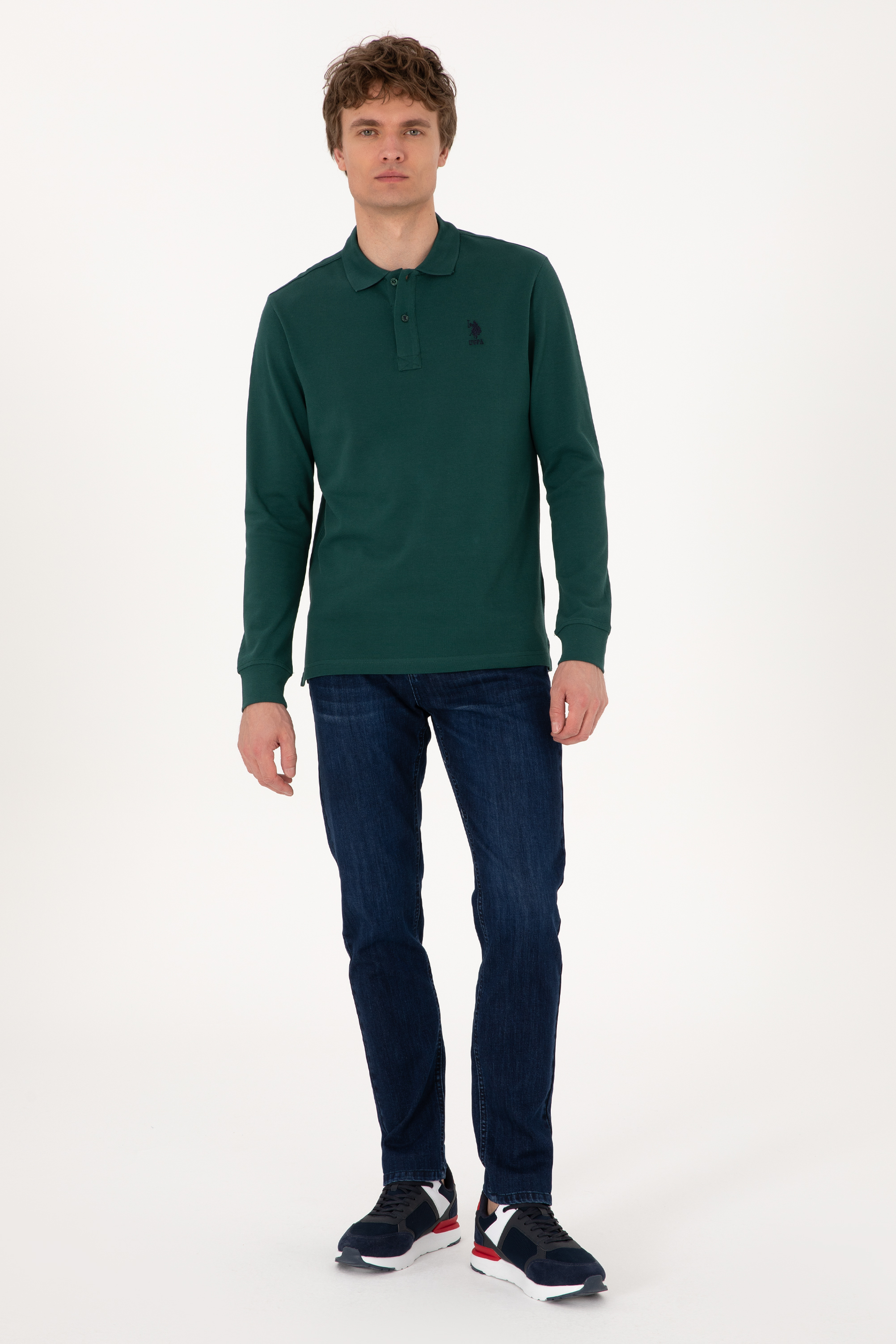 شلوار جین آبی تیره اندامی مردانه یو اس پولو | US POLO ASSN