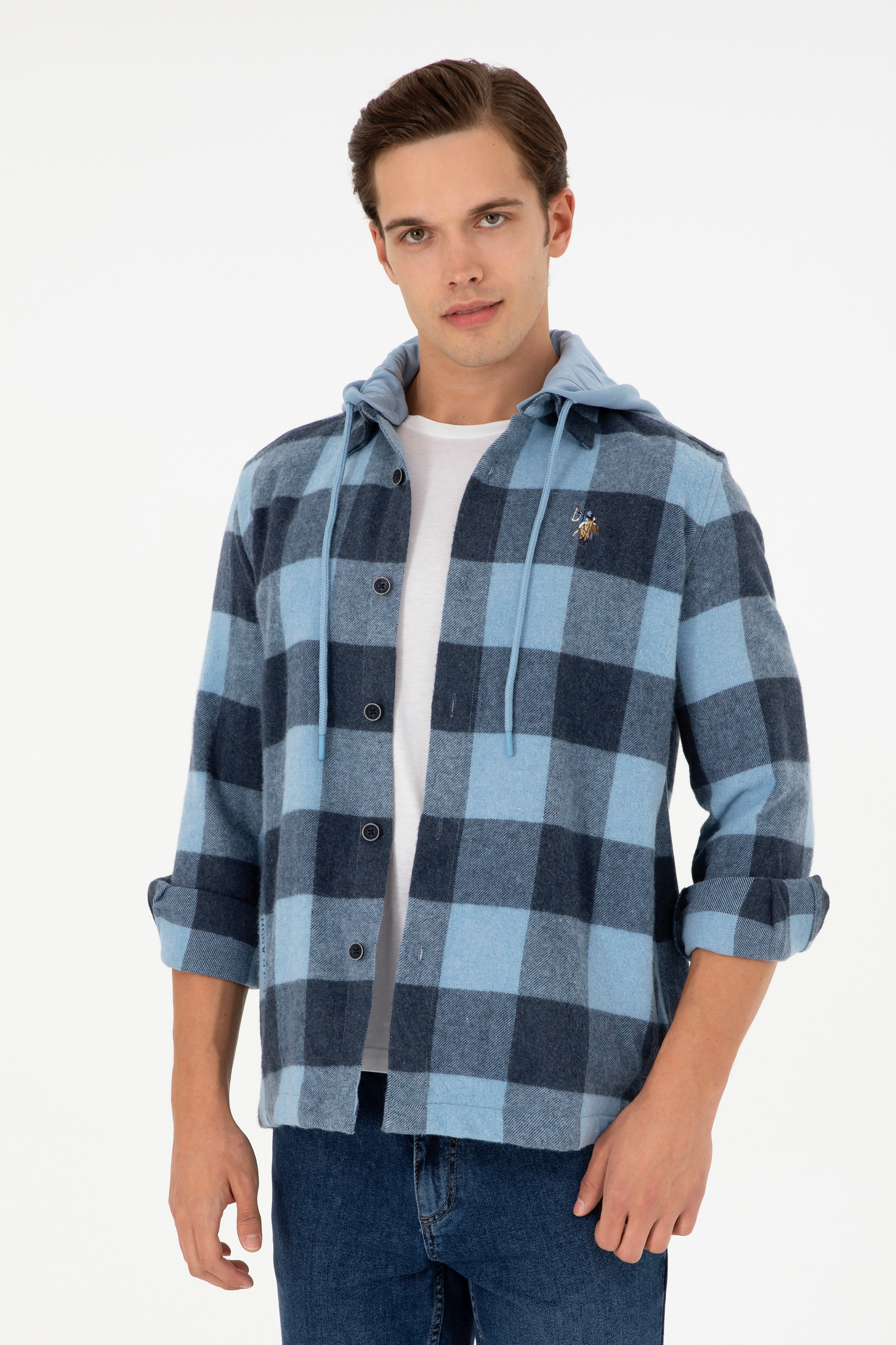 پیراهن آبی تیره ریلکس مردانه یو اس پولو | US POLO ASSN