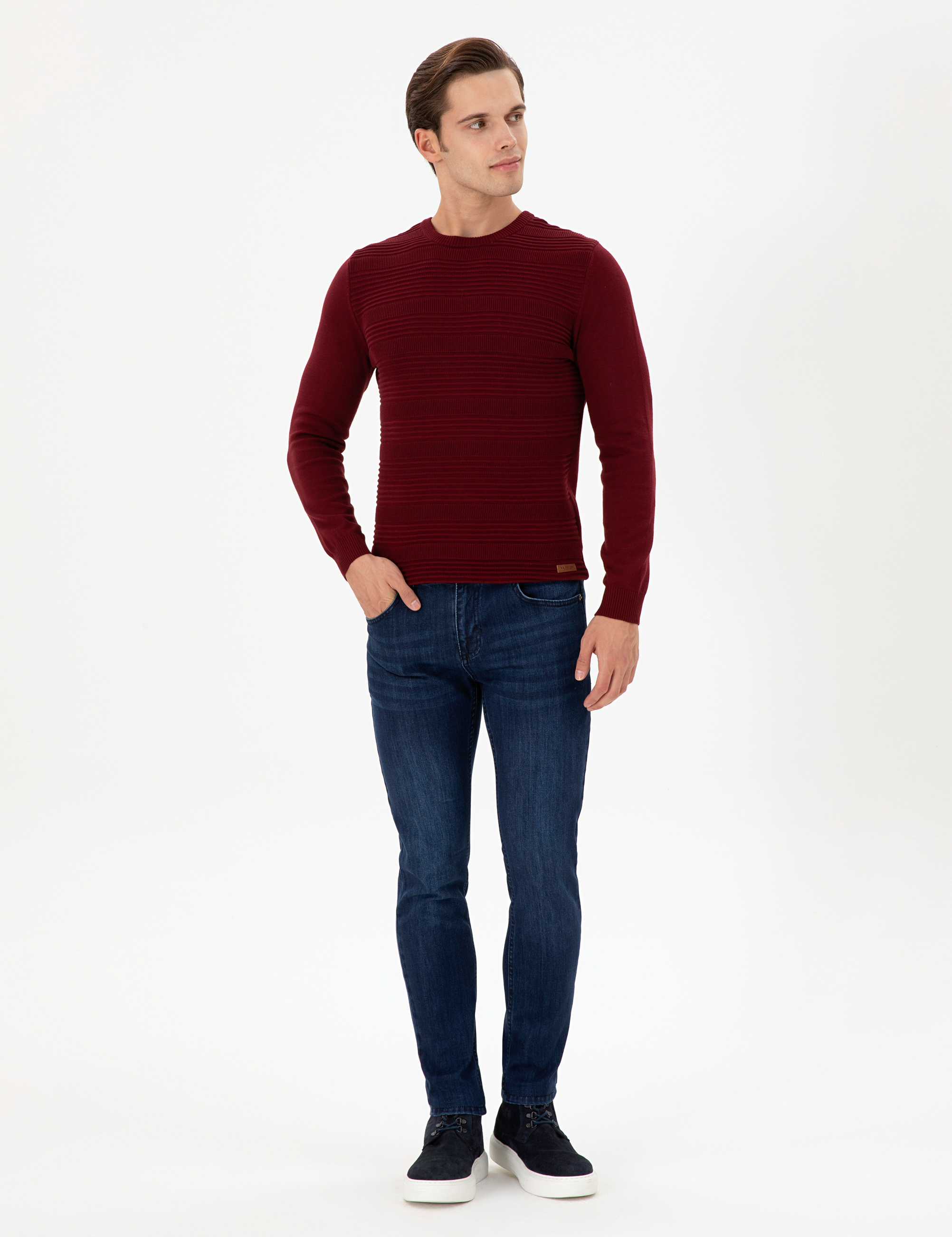 شلوار جین آبی تیره اندامی مردانه یو اس پولو | US POLO ASSN