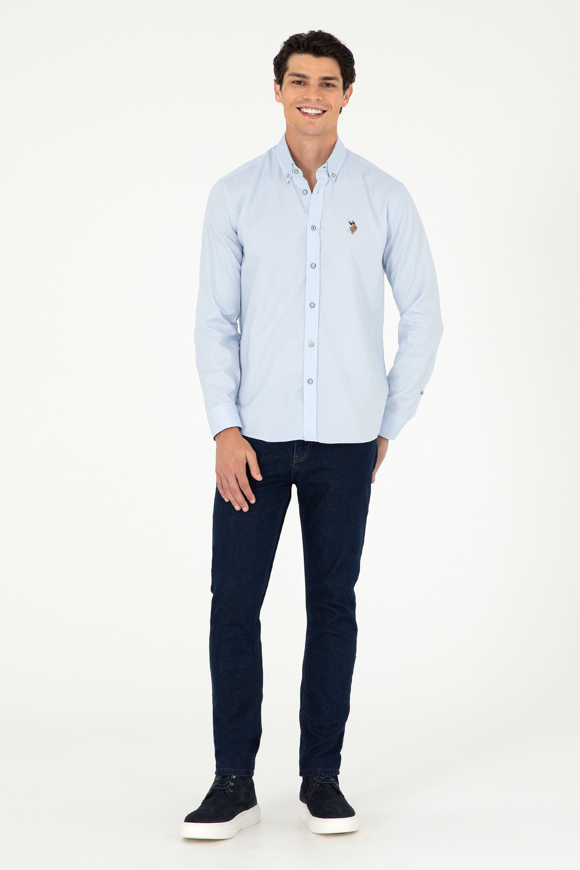 شلوار جین آبی تیره اندامی مردانه یو اس پولو | US POLO ASSN
