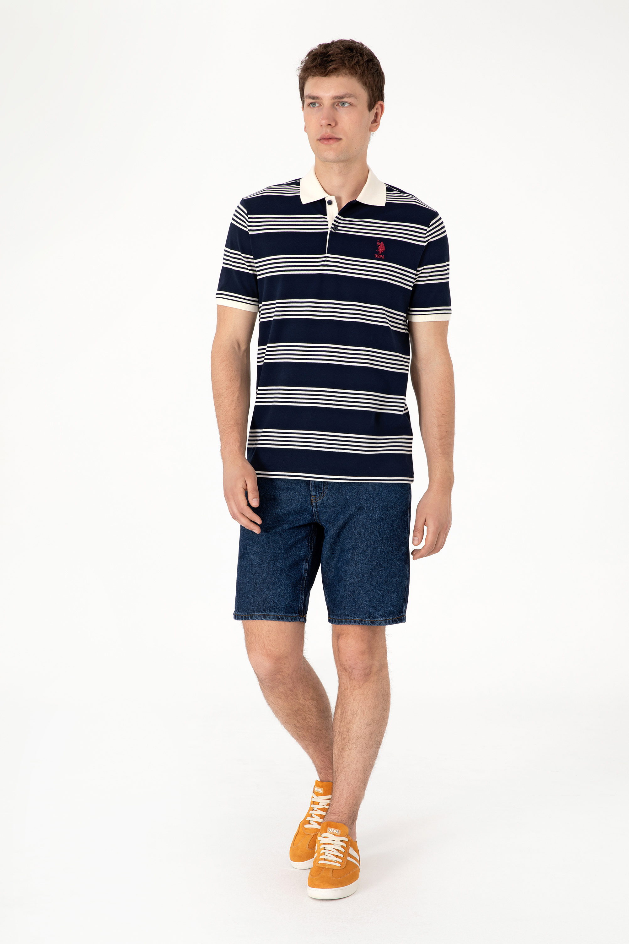 شلوارک جین آبی تیره ریلکس مردانه یو اس پولو | US POLO ASSN