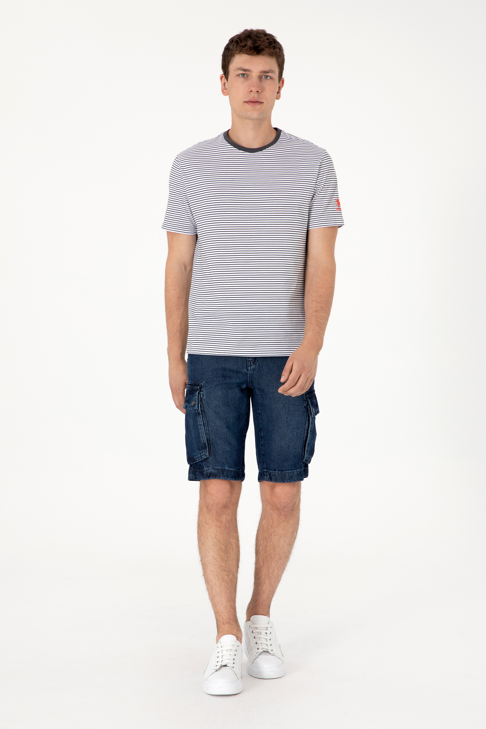 شلوارک جین آبی تیره ریلکس مردانه یو اس پولو | US POLO ASSN
