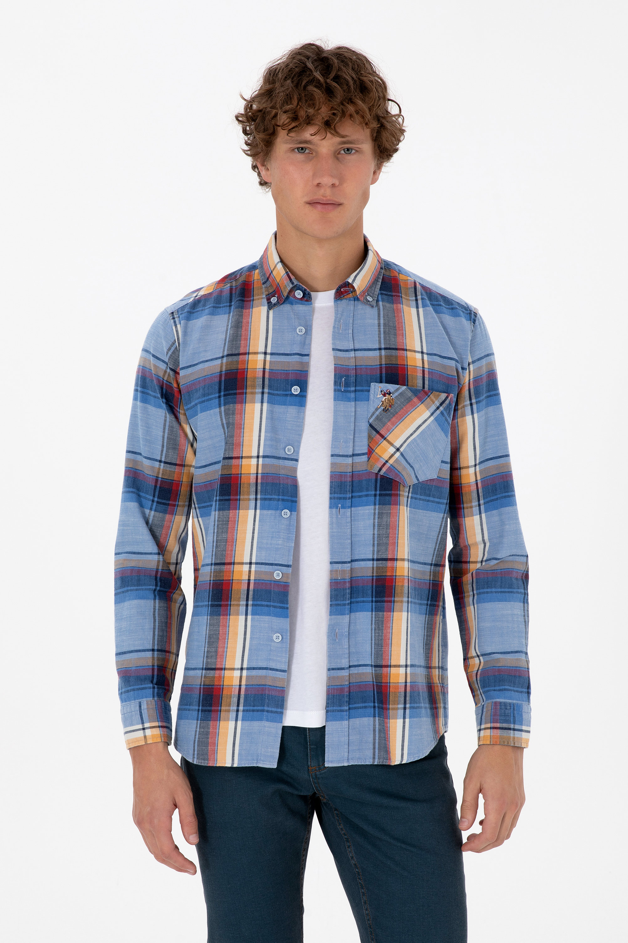 پیراهن آبی تیره رگولار مردانه یو اس پولو | US POLO ASSN