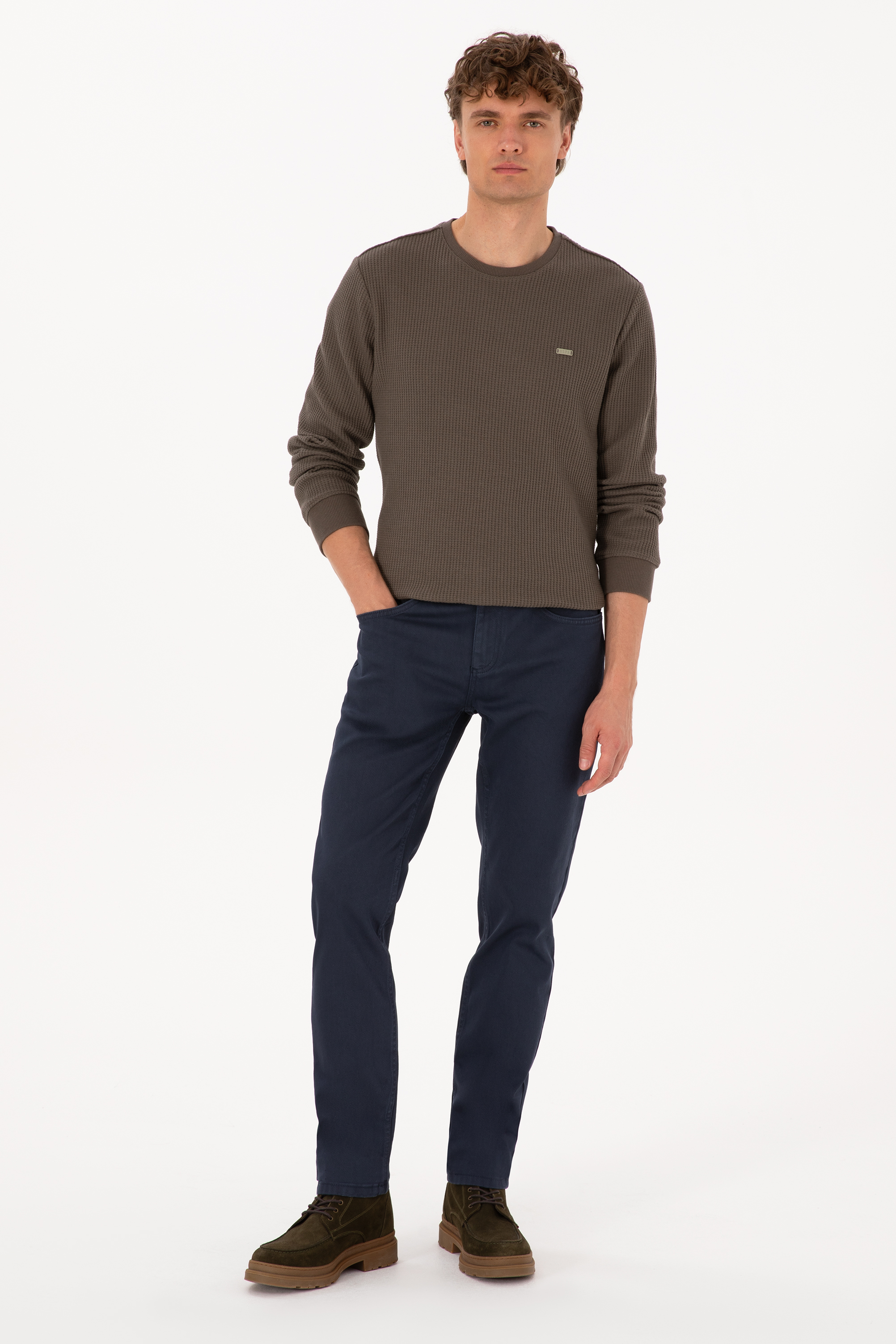 شلوار جین آبی تیره اندامی مردانه یو اس پولو | US POLO ASSN