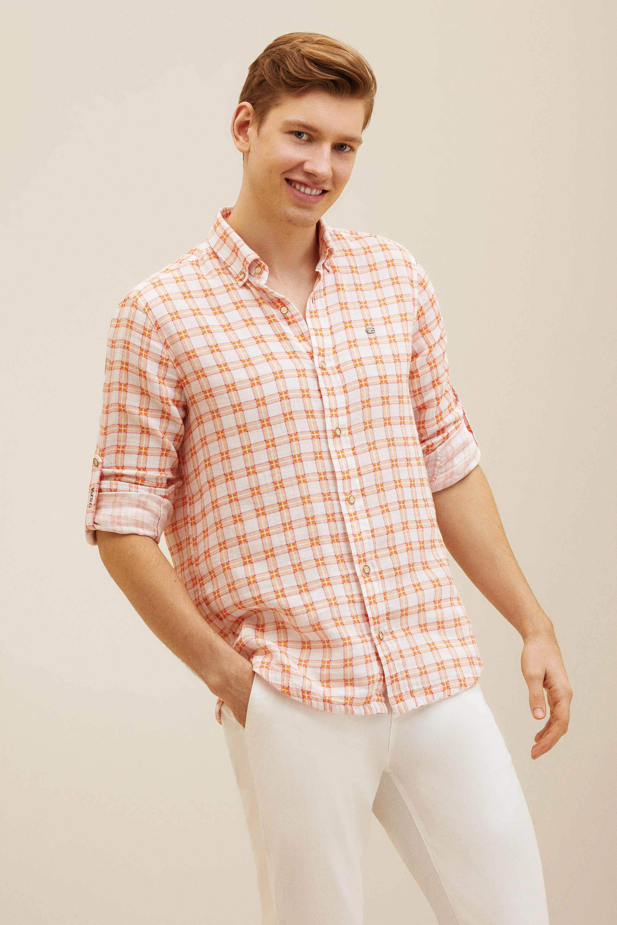 پیراهن آجری ریلکس مردانه یو اس پولو | US POLO ASSN