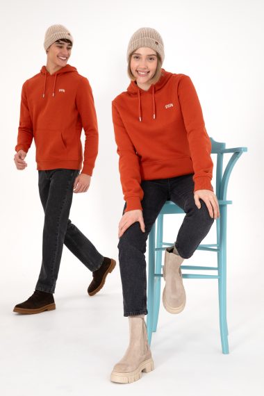 سویشرت هودی بیسیک  آجری  رگولار  مردانه یو اس پولو | US POLO ASSN