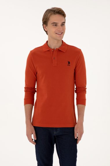 سویشرت بیسیک  آجری  رگولار  مردانه یو اس پولو | US POLO ASSN