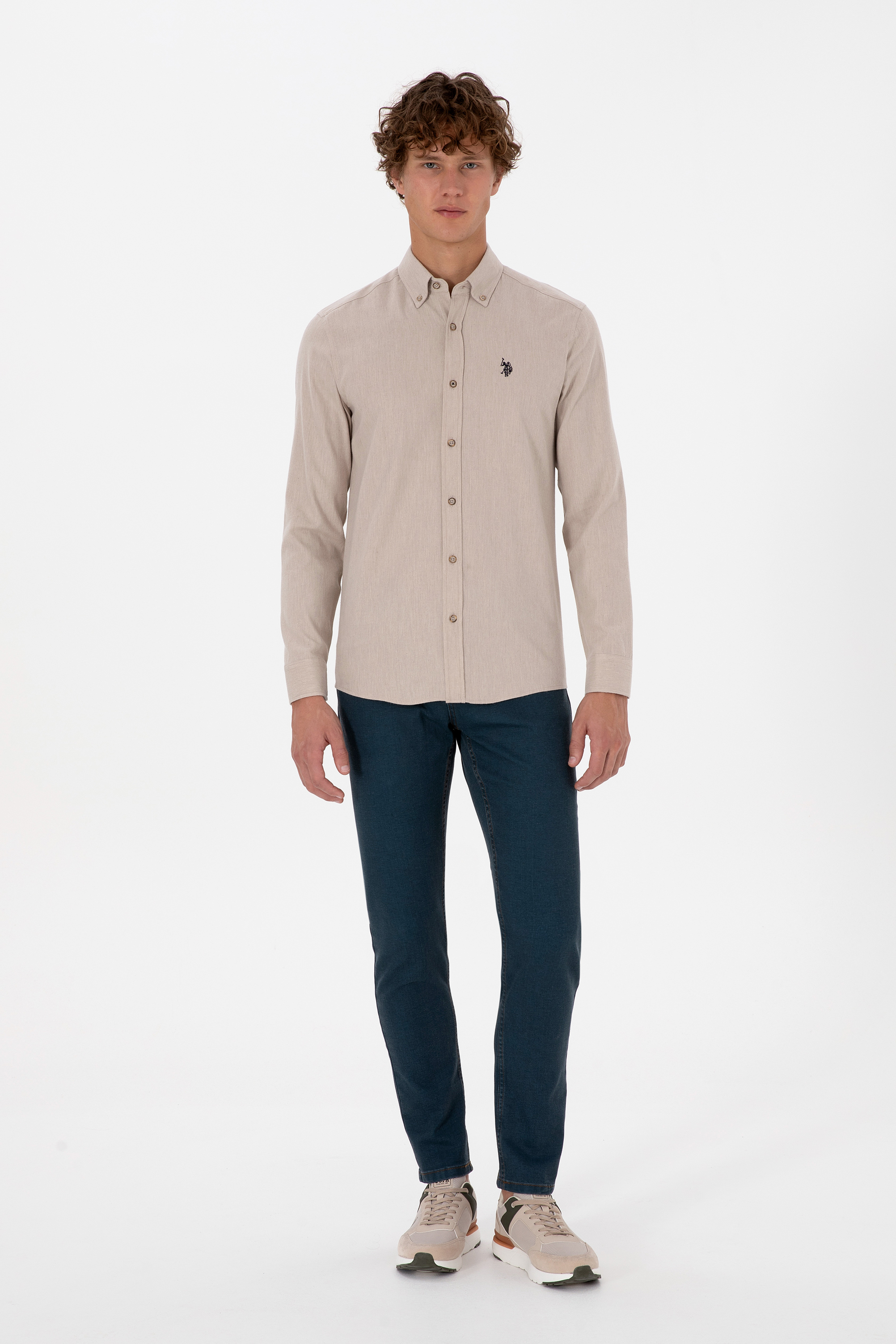 شلوار جین آبی نفتی اندامی مردانه یو اس پولو | US POLO ASSN