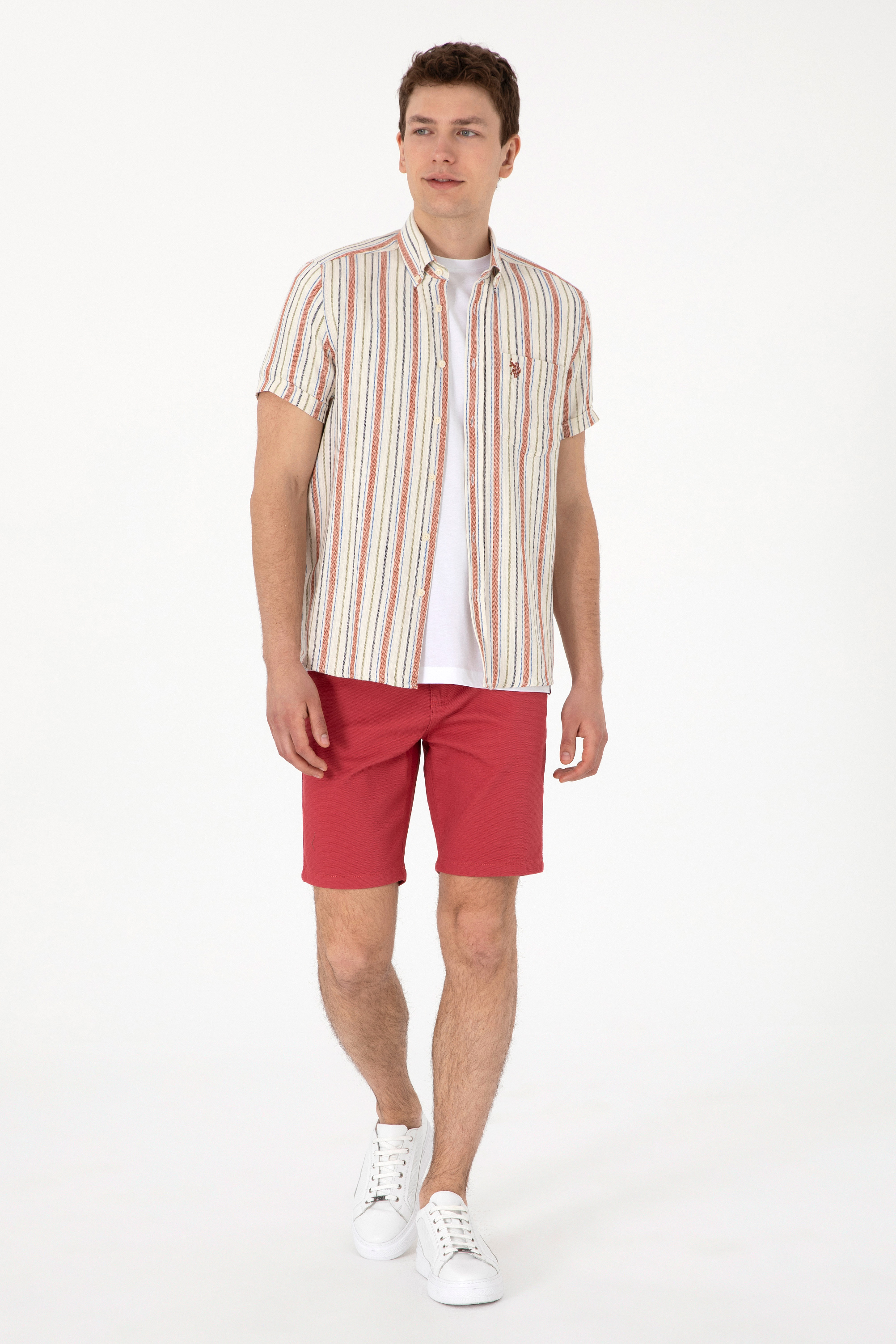 شلوارک آلبالویی رگولار مردانه یو اس پولو | US POLO ASSN