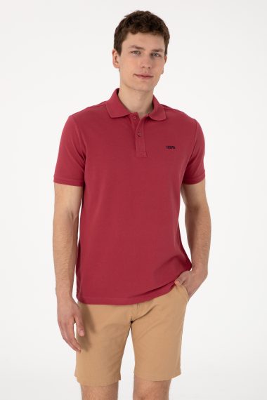 تی شرت بیسیک یقه پولو آلبالویی  رگولار  مردانه یو اس پولو | US POLO ASSN