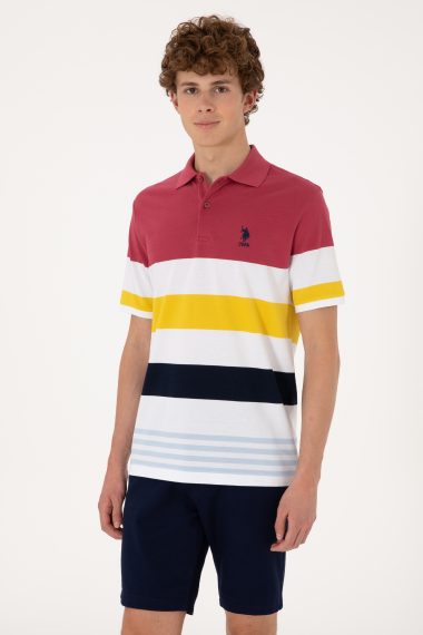 تی شرت یقه پولو آلبالویی  رگولار  مردانه یو اس پولو | US POLO ASSN