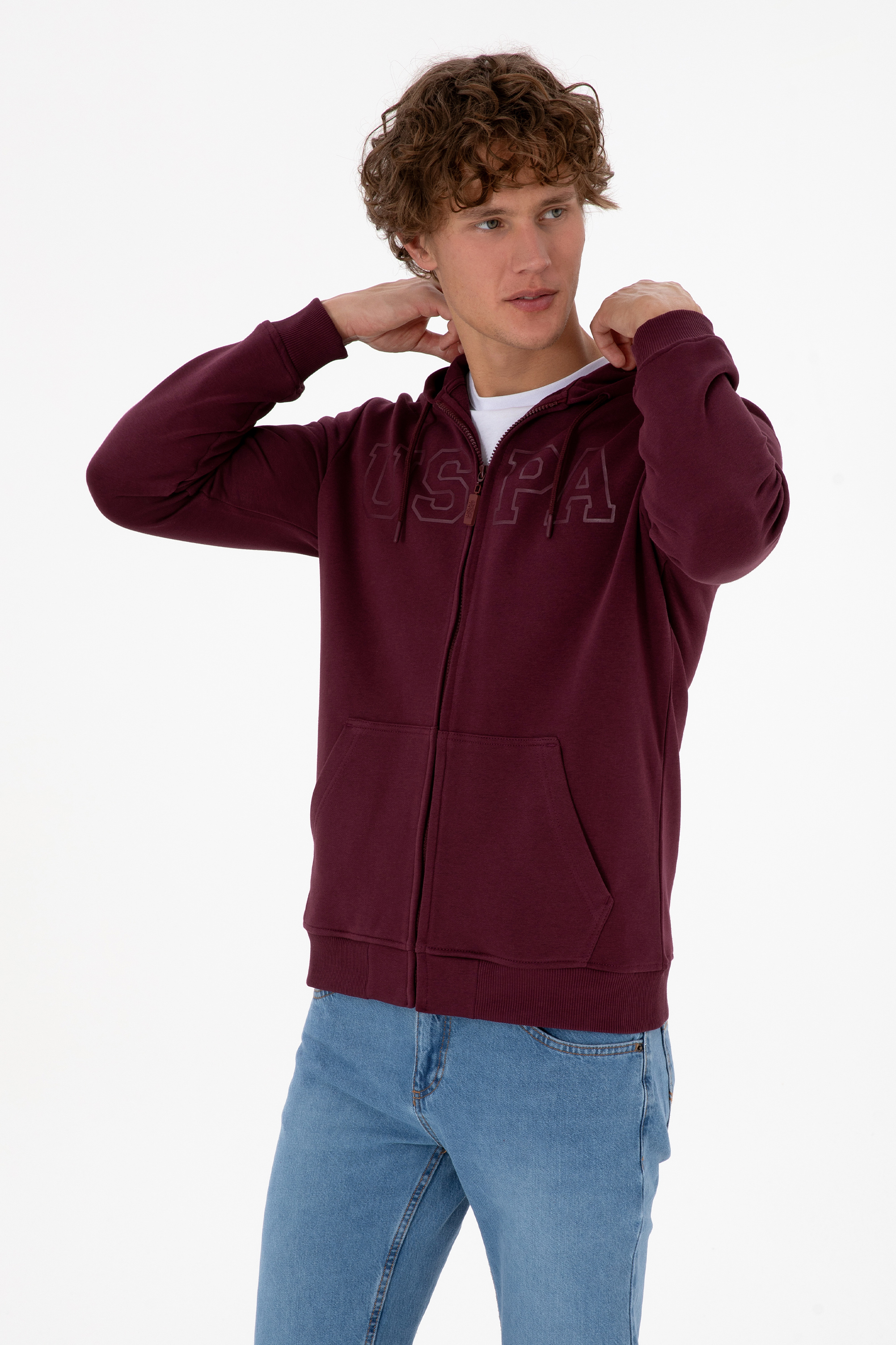 ژاکت آلبالویی رگولار مردانه یو اس پولو | US POLO ASSN