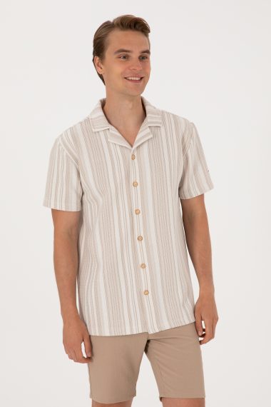 پیراهن  بژ  ریلکس  مردانه یو اس پولو | US POLO ASSN