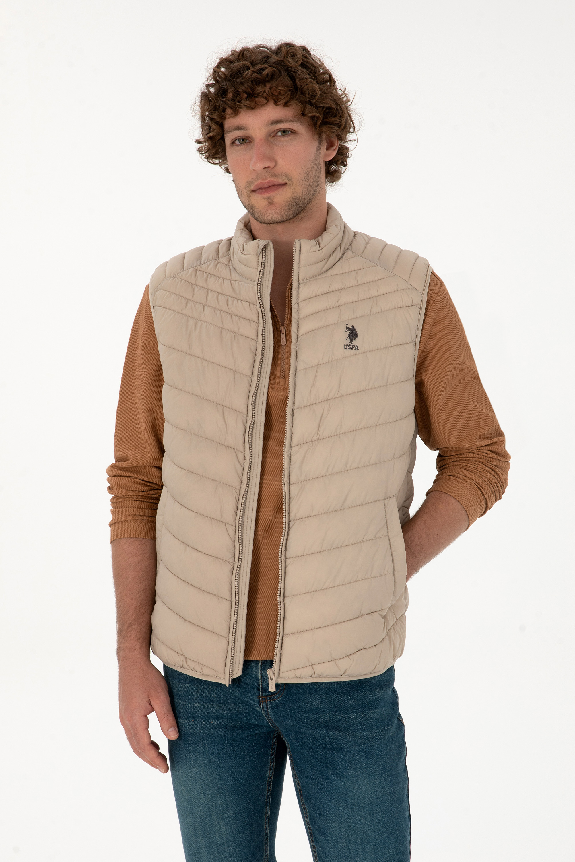 جلیقه بژ تیره بیسیک مردانه یو اس پولو | US POLO ASSN