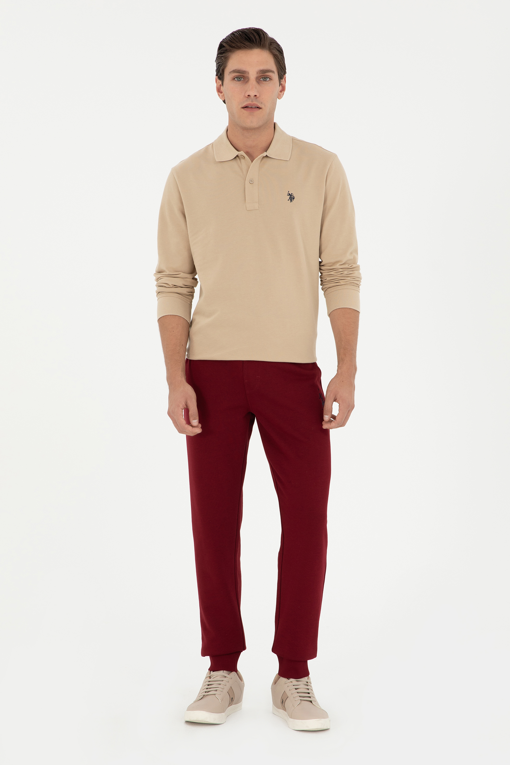 شلوار ورزشی بورگاندی اندامی مردانه یو اس پولو | US POLO ASSN