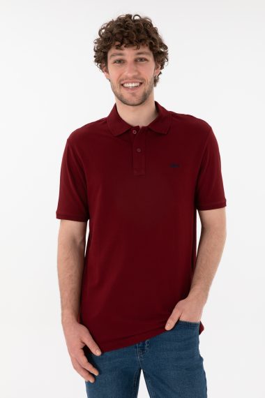 تی شرت بیسیک یقه پولو بورگاندی  رگولار  مردانه یو اس پولو | US POLO ASSN