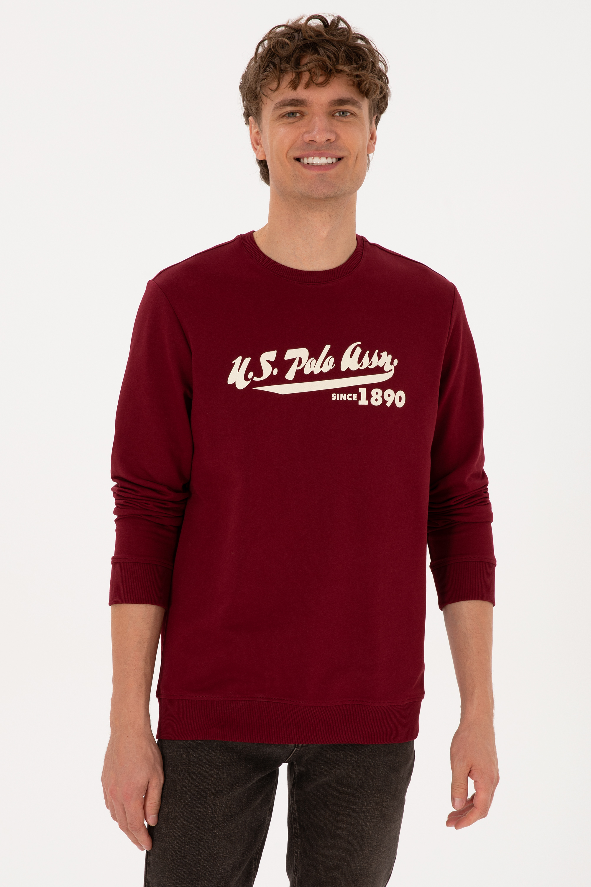 سویشرت بورگاندی رگولار مردانه یو اس پولو | US POLO ASSN